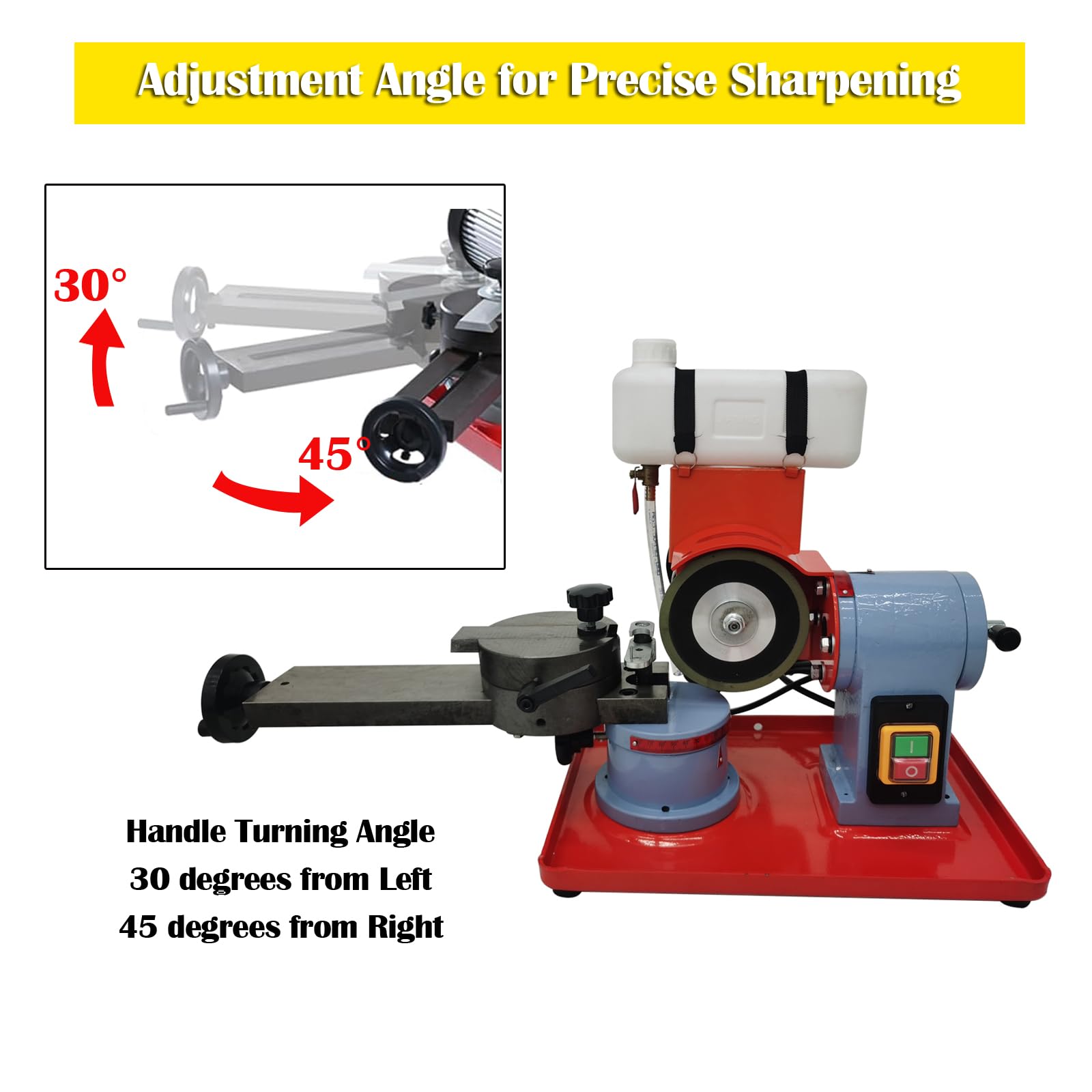 Carbide Saw Blade Sharpener 5in Grinding Wheel 220V - for Woodworking & Metal Cutting