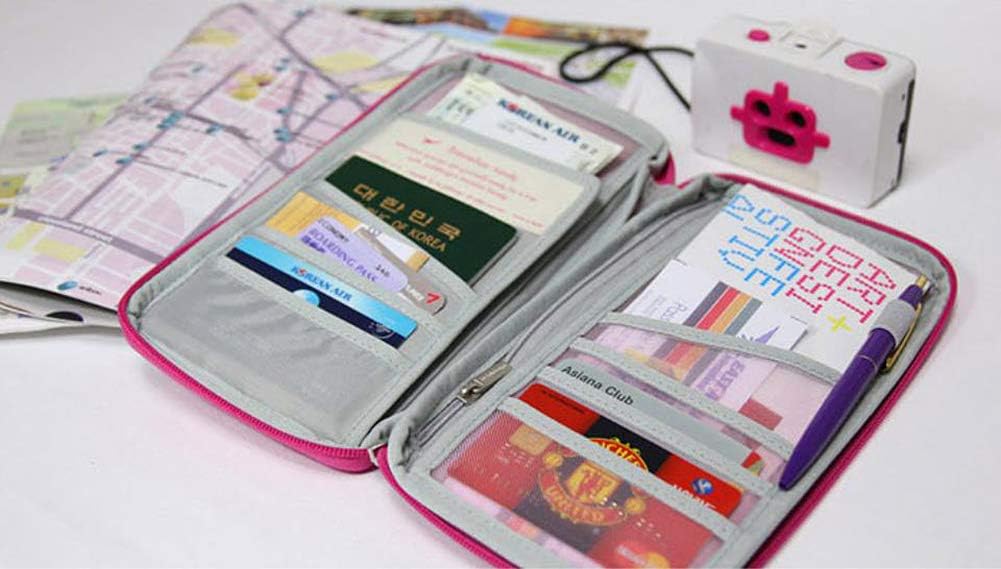 Magik 1-2 Pack RFID Blocking Travel Wallet Passport Holder - Waterproof Document Organizer Bag for Men & Women (Gray, 1 Pack) - Perfect for Airplane Travel, International Trips & Business