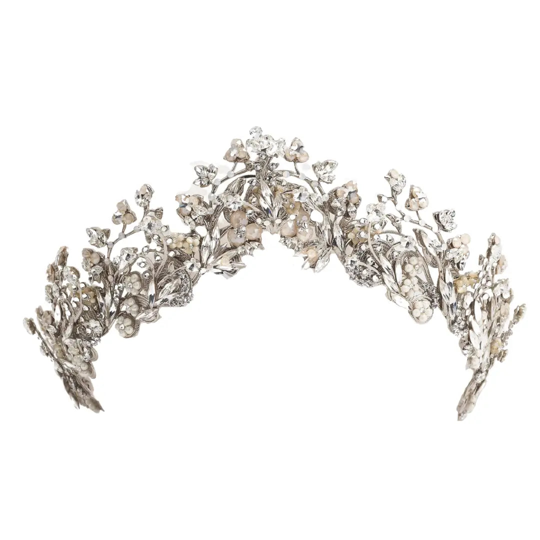 Gianna Crown - Elegant Rhinestone Tiara for Women, Bridal Headpiece, Prom Queen Accessory, Birthday Party Decor, Wedding & Special Occasions