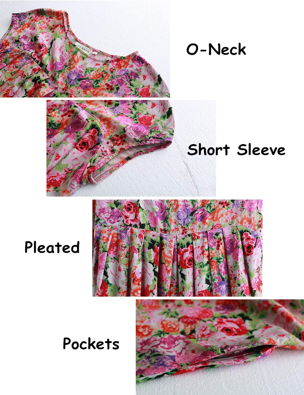 Women's Floral Sundress - Short Sleeve Summer Maxi Dress for Pregnant & Plus Size, Boho Beach Dress with Irregular Hem - Perfect for Vacation, Maternity Photos & Outdoor Weddings
