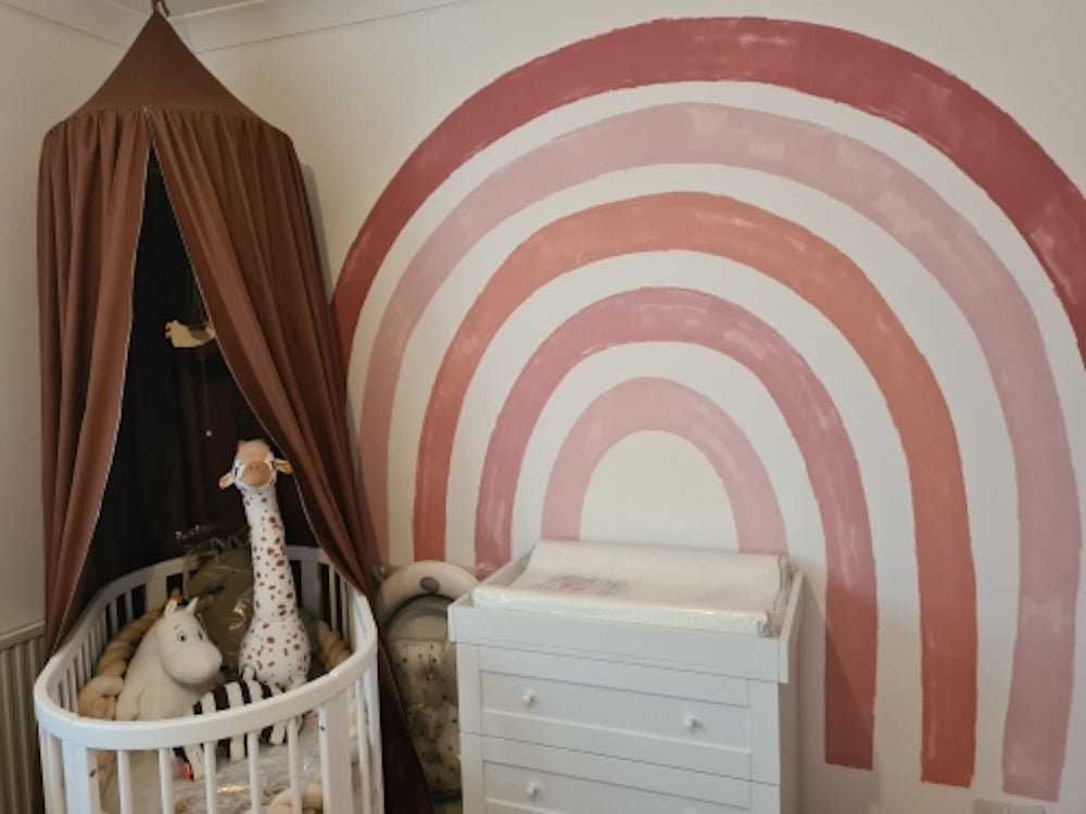 Boho Rainbow Wall Decal - Large Self-Adhesive Rainbow Wall Sticker for Nursery, Kids Room & Home Decor - Easy to Apply & Remove