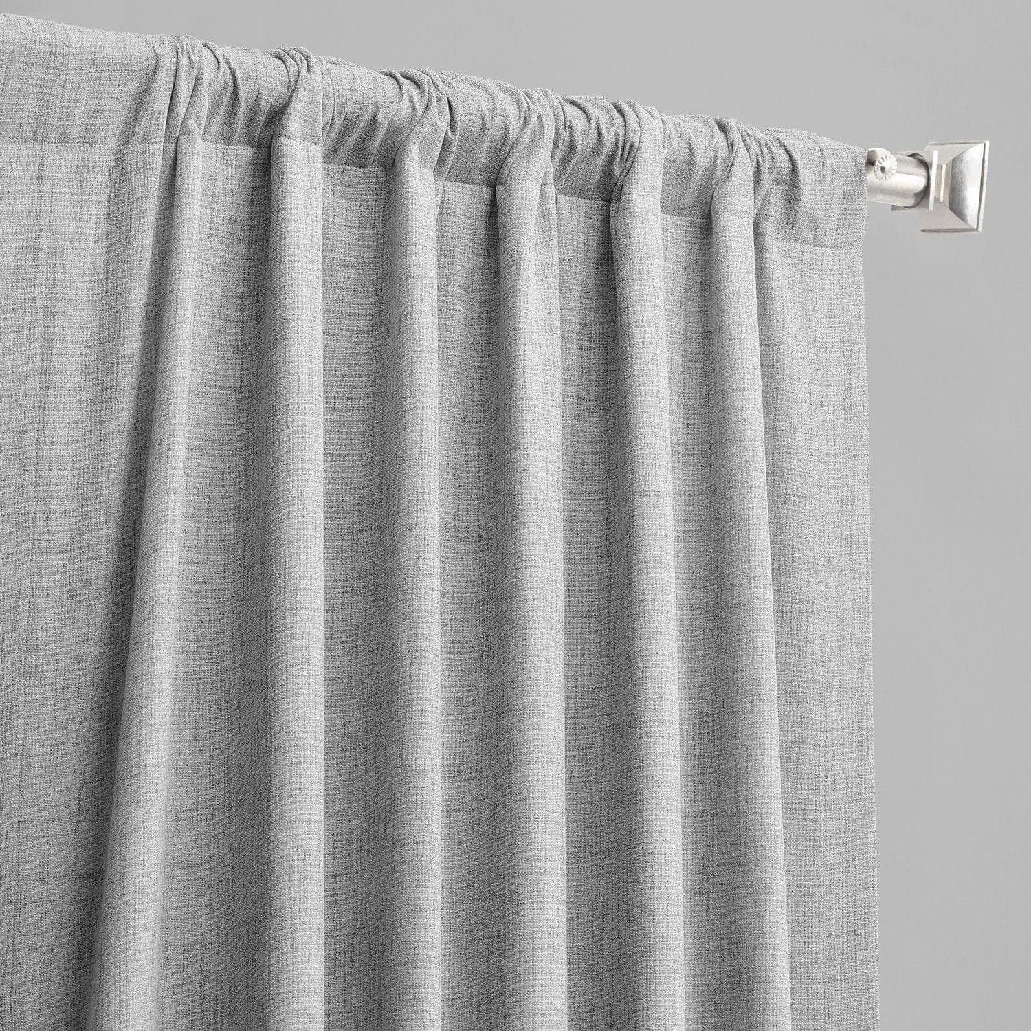 Millennial Grey Thermal Insulated Blackout Curtains - Noise Reducing & Energy Saving Linen Weave Drapes for Bedroom, Living Room & Home Theater