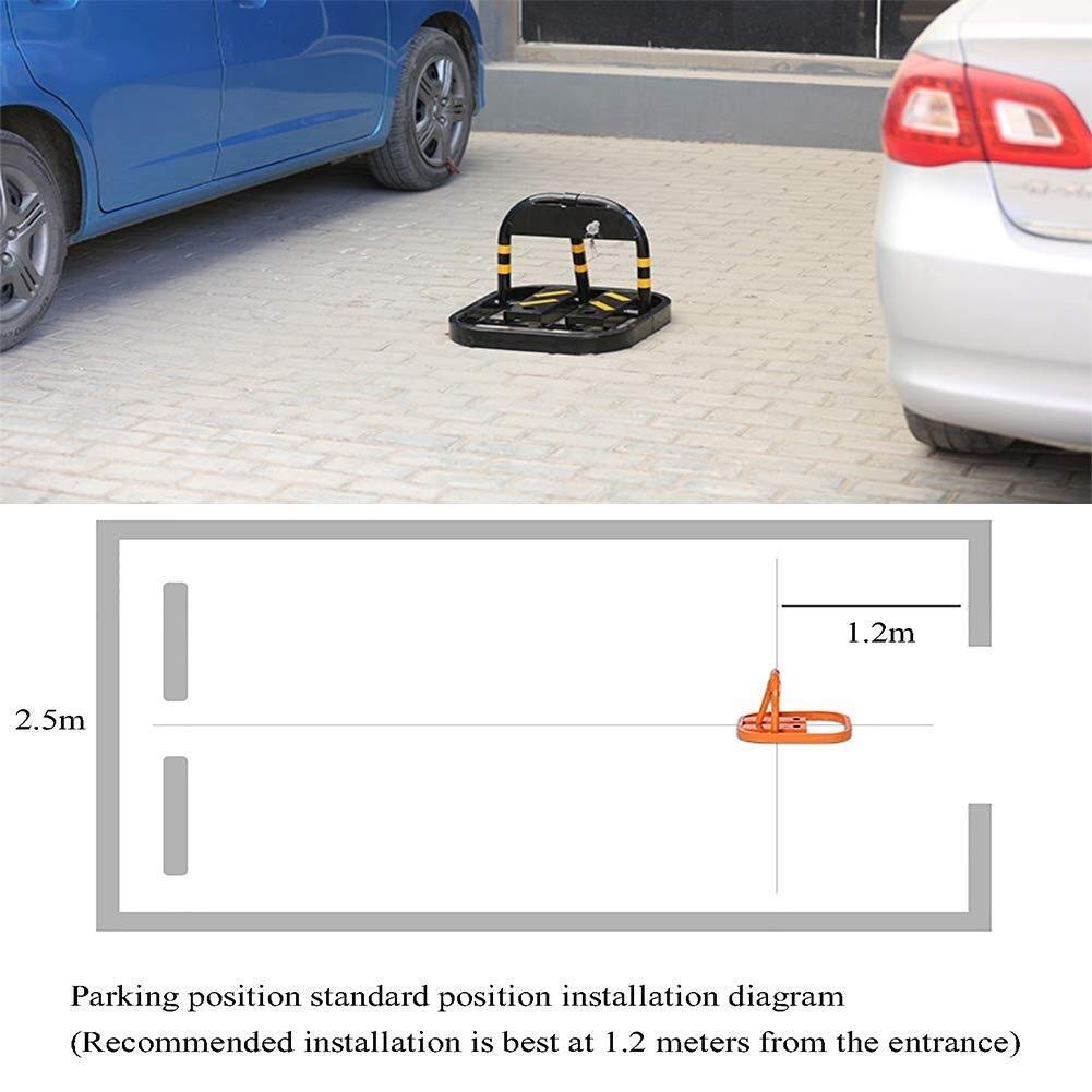 Heavy Duty Folding Parking Barrier Lock - 46 x 56 x 32cm Crash-Resistant Parking Bollard with Secure Latch System | Perfect for Driveways, Garages & Commercial Parking Lots