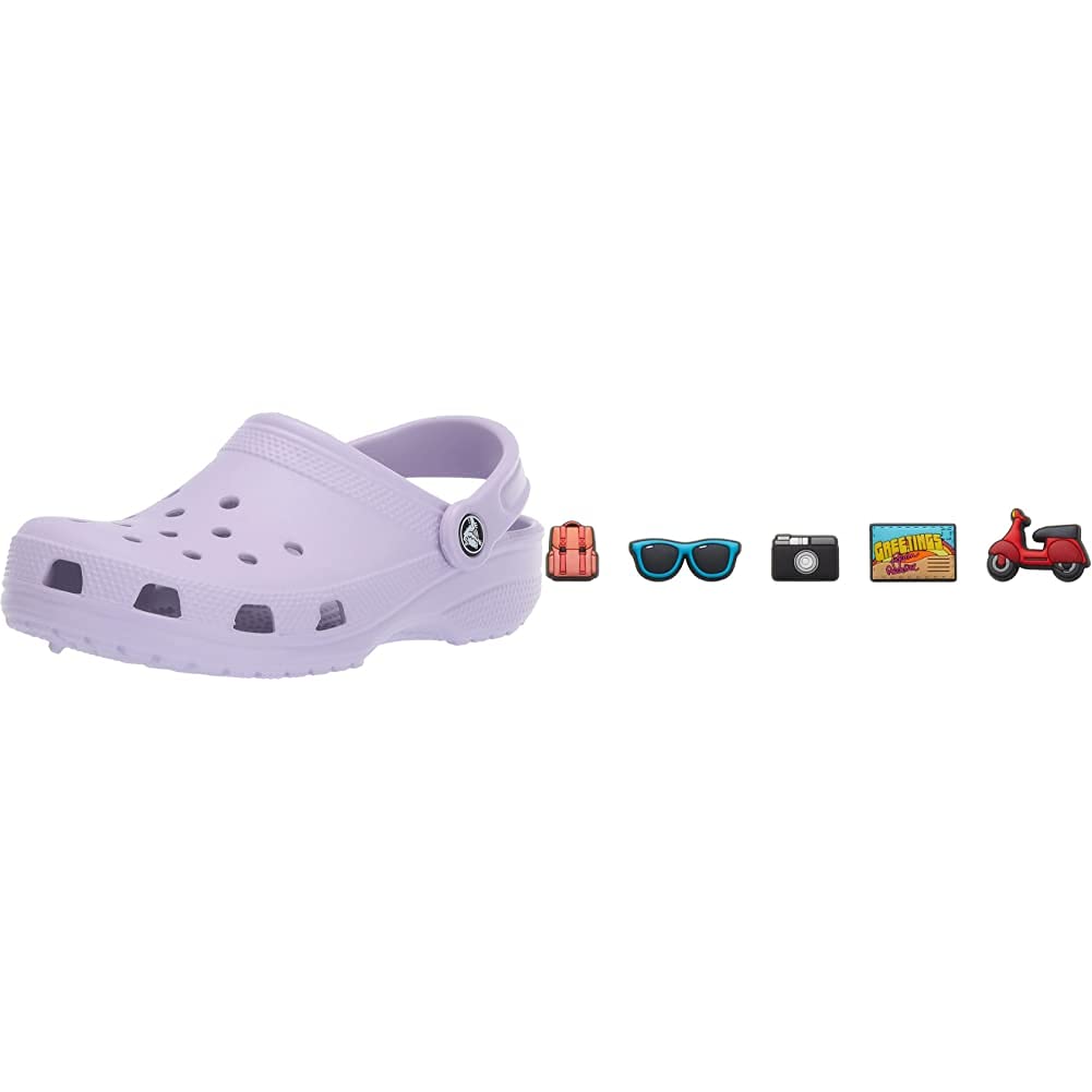 **Crocs Classic Clog for Men & Women - Comfortable Slip-On Shoes with 5-Pack Jibbitz Charms - Perfect for Travel, Work & Casual Wear**