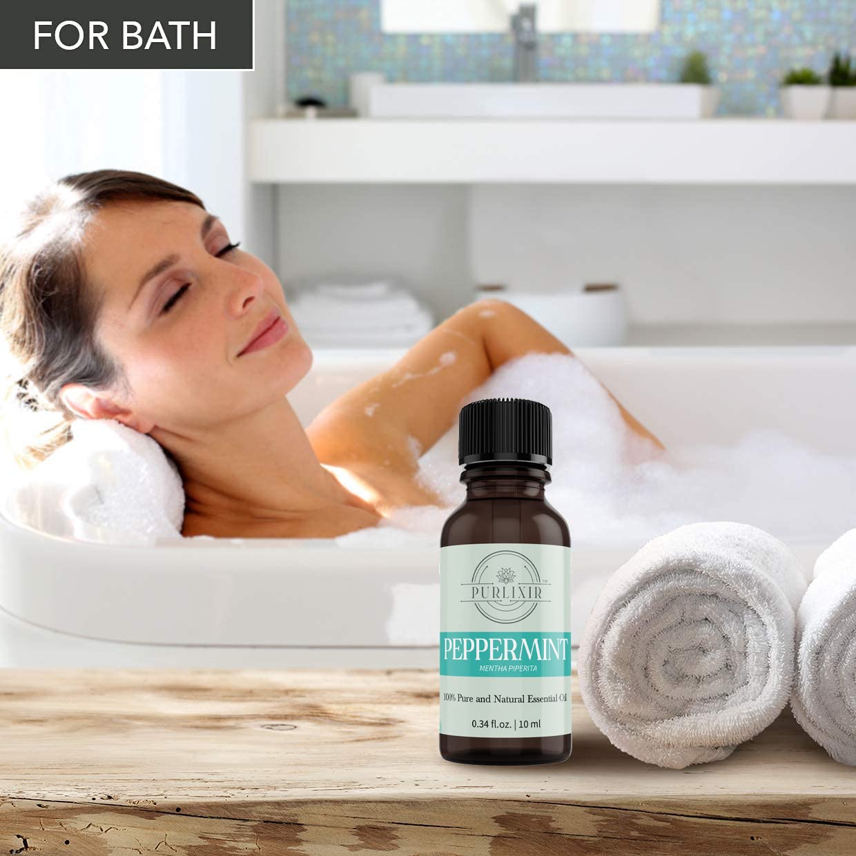 Purlixir 100% Pure Natural Organic Peppermint Essential Oil - 10ml | Stimulates Healthy Skin, Hair & Scalp | Cooling & Refreshing Care for Face & Body | Perfect for Aromatherapy, Massage & DIY Beauty Products