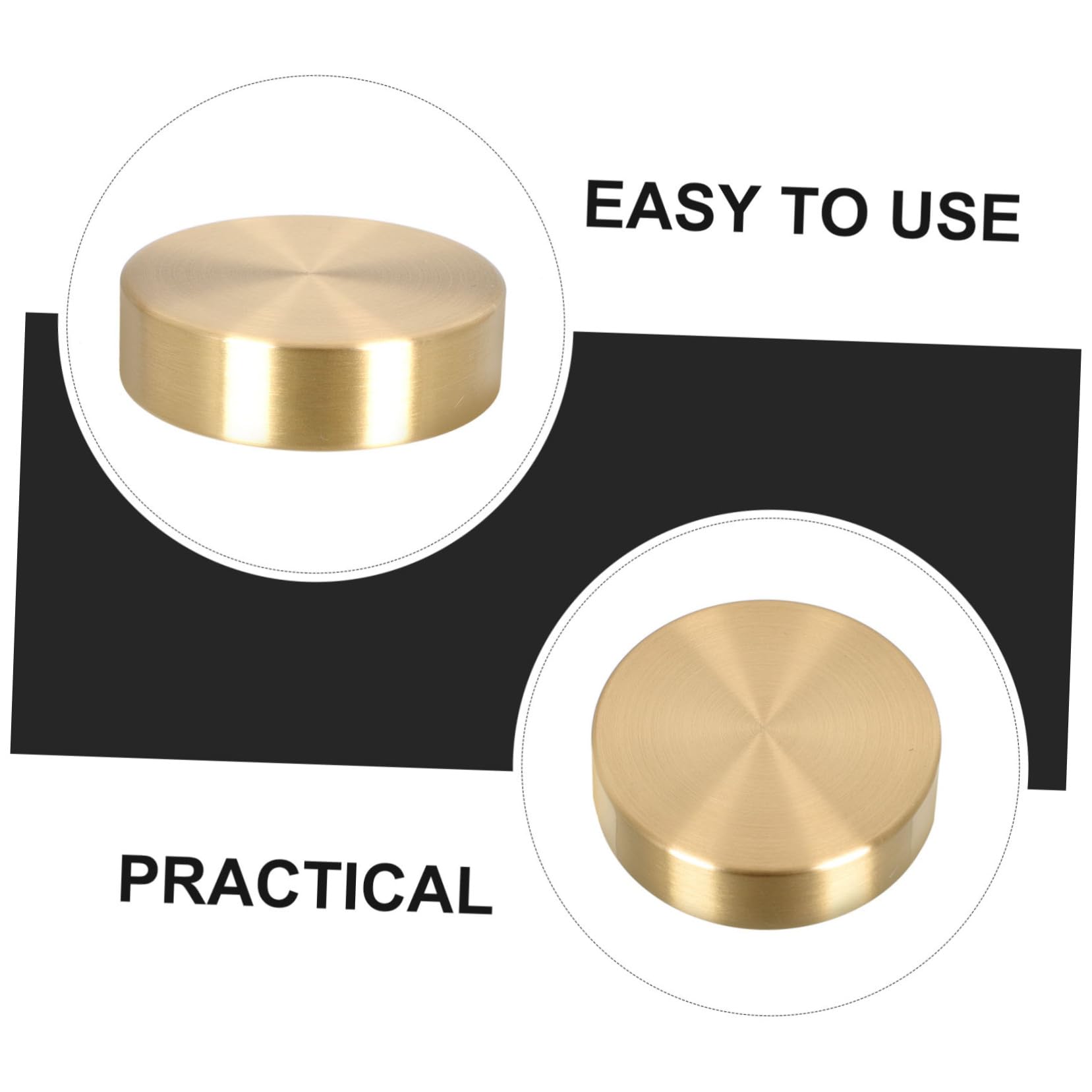 WOONEKY 2-Pack Brass Round Paperweights - Heavy Duty Decorative Paper Holders for Office, Desk, and Home Use - Perfect for Books, Documents, and Artwork