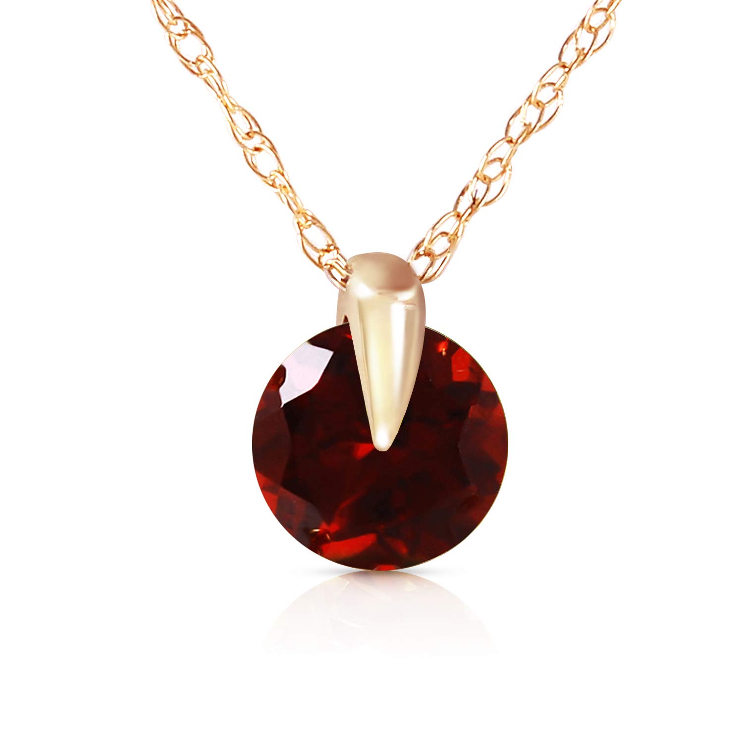 14K Solid Gold Necklace with Natural Garnet - Galaxy Gold GG Elegant Jewelry for Women, Perfect Gift for Birthday, Anniversary & Valentine's Day