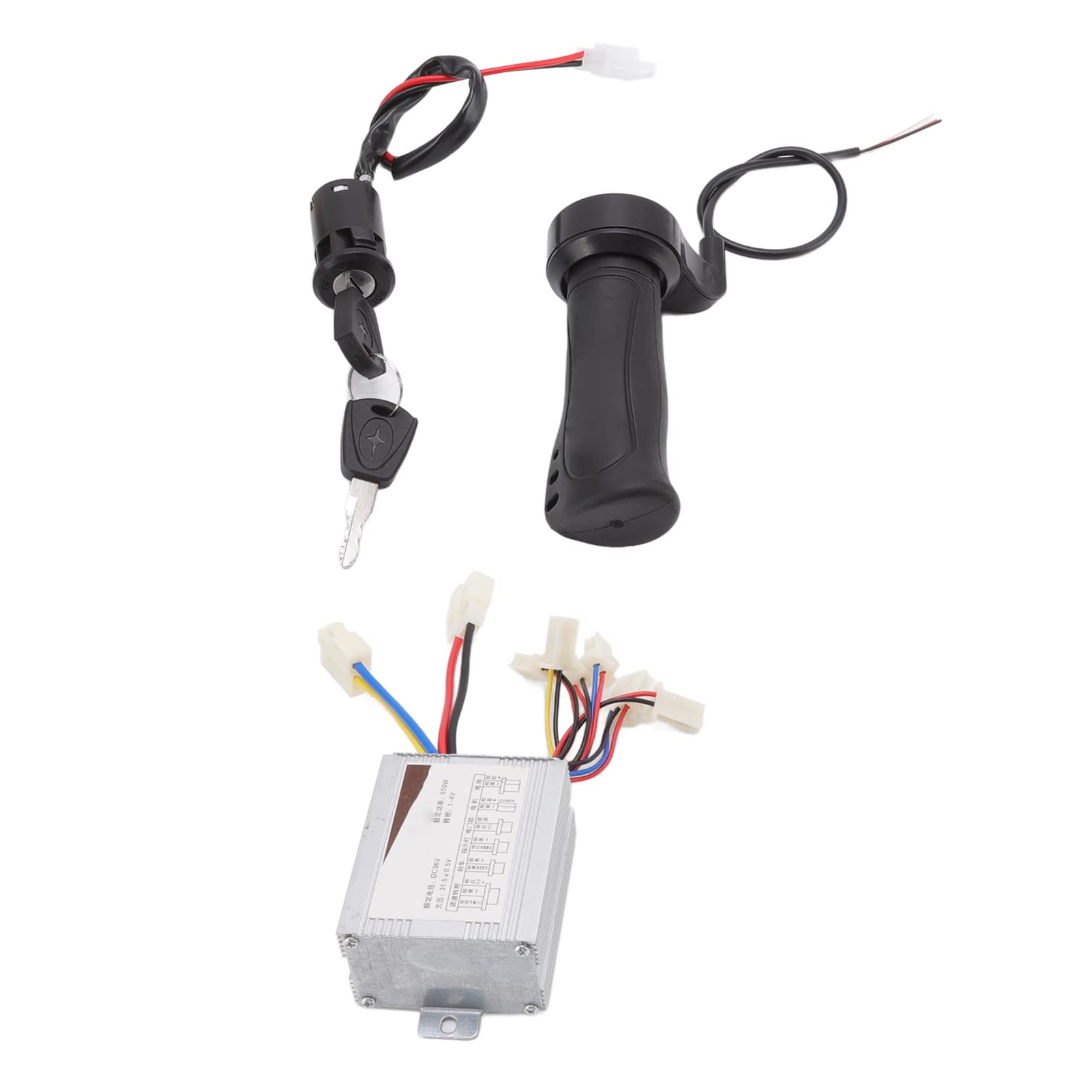 36V 500W Electric Scooter Brush Motor Controller with Throttle Grip - Compatible with E-Bikes, Electric Scooters & Door Locks - Perfect for Commuting, Urban Travel & Home Security Systems