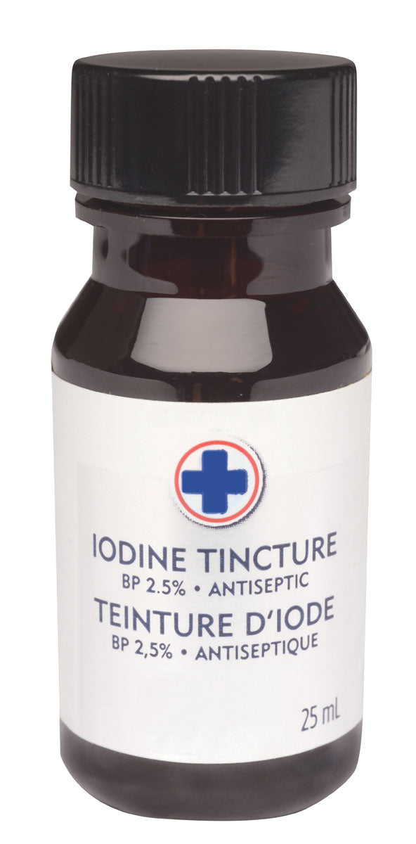 2.5% Iodine Topical Antiseptic Solution - 25mL Bottle for First Aid, Wound Care & Skin Disinfection - Essential for Cuts, Scrapes & Minor Burns