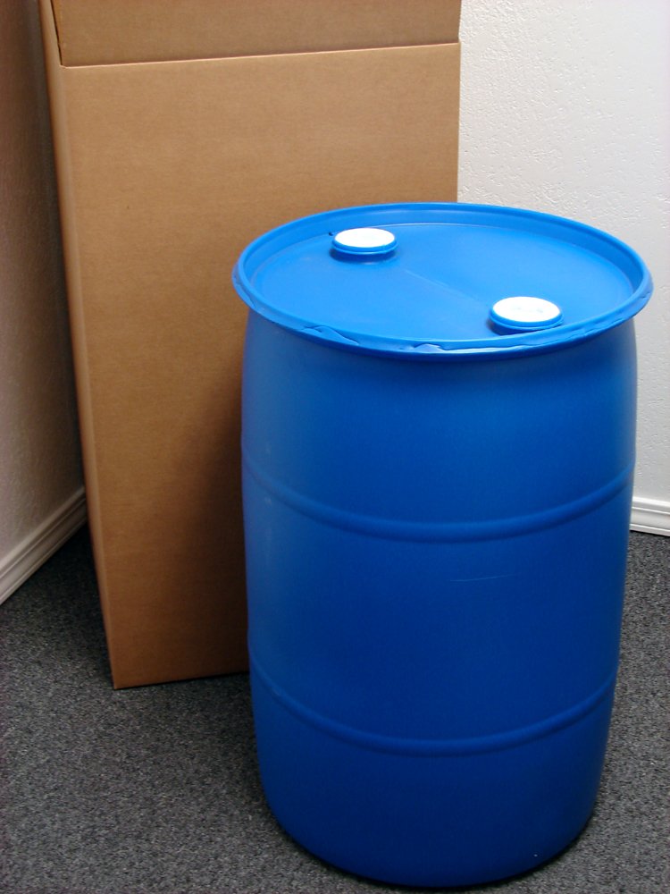 30 Gallon Blue Emergency Water Storage Barrel - Heavy-Duty Plastic Drum for Home, Camping & Disaster Preparedness - New & Boxed Water Container