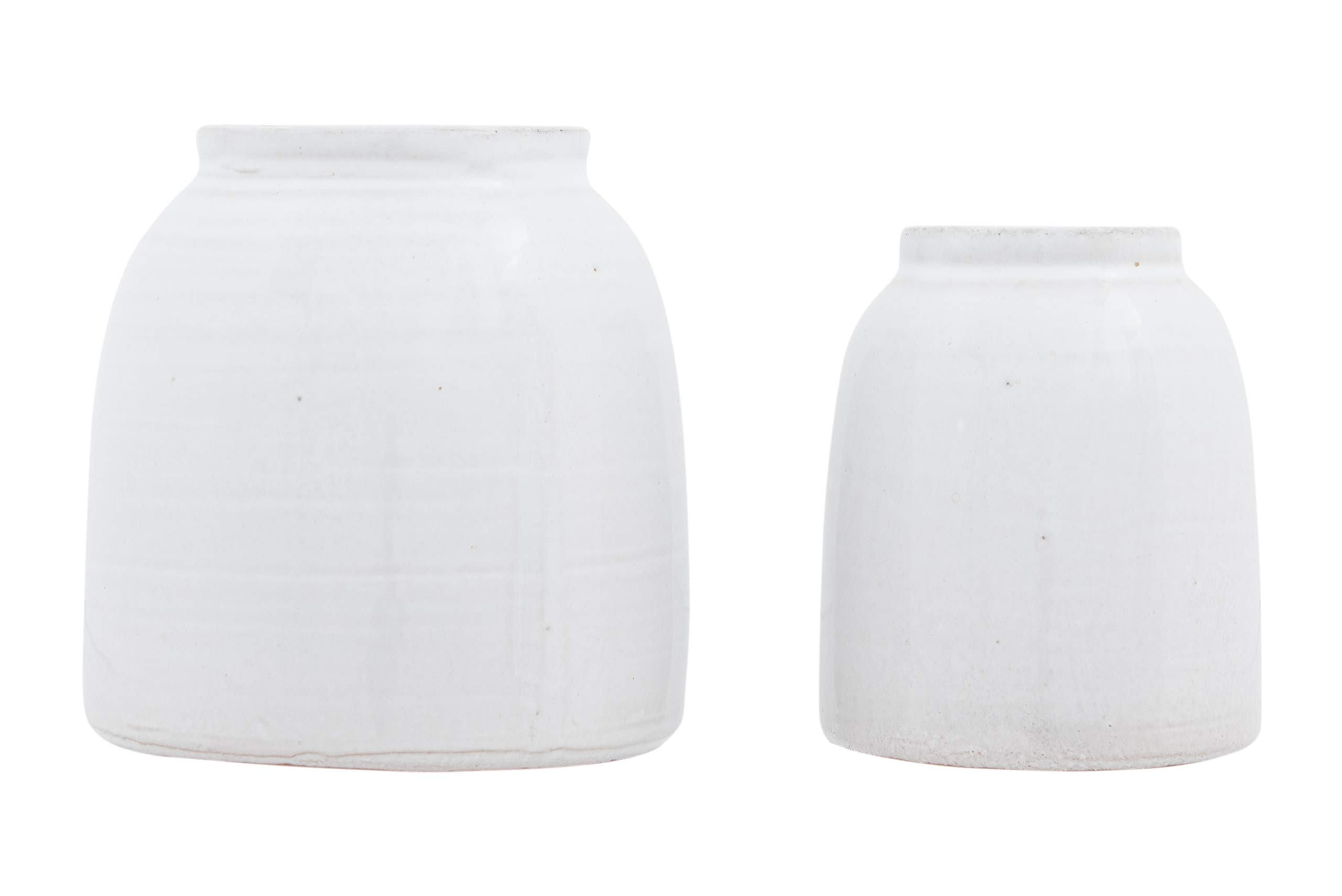 Creative Co-Op White Terracotta Vases Set - 3 Sizes for Home Decor, Wedding Centerpieces & Boho Style Room Accents