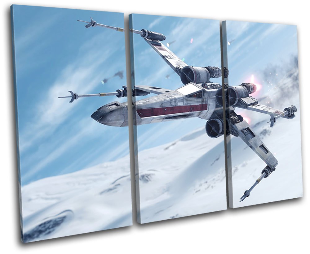 Star Wars Battlefront Gaming Canvas Art Print - 120x80cm Treble Box Framed Wall Decor - Handmade in UK - Ready to Hang - Perfect for Game Room, Man Cave & Home Theater Decor