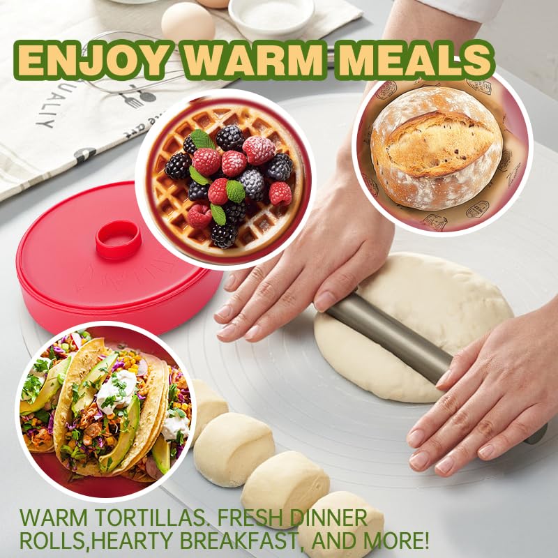 Vivicreate Tortilla Warmer & Pancake Keeper - Microwave Safe Tortilla Server Set (7