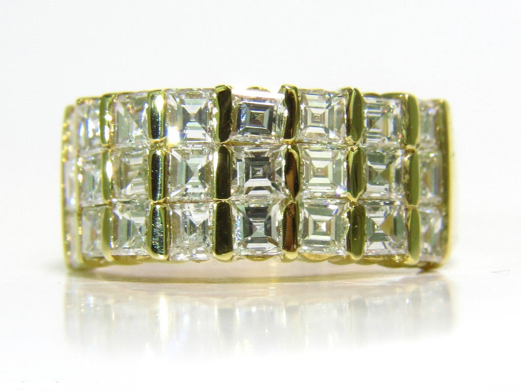 2.50CT Ascher Cut Square Diamond Band Ring in 14K Gold - G/H Color VS Clarity for Women's Wedding & Anniversary Jewelry Gift