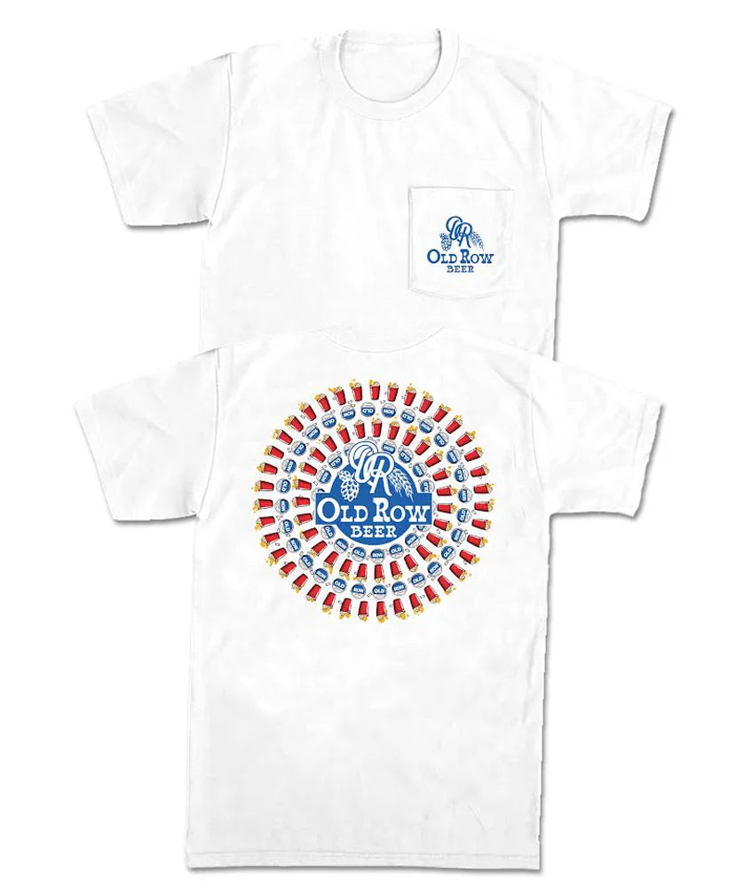 Old Row Buzz Circle Pocket Tee - Vintage-Inspired Graphic T-Shirt for Men & Women | Casual Streetwear & Festival Outfit | Perfect for Concerts, Parties & Everyday Wear