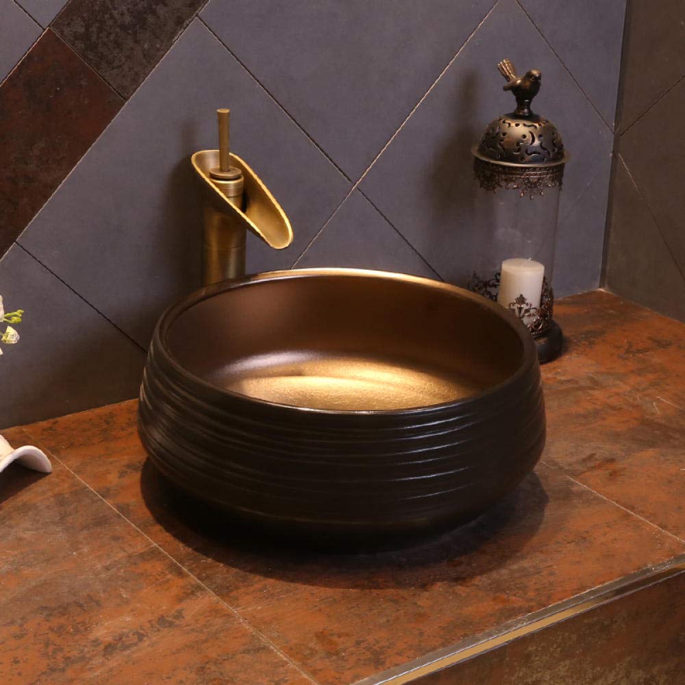 LEFEDA White Ceramic Vessel Sink - Modern Bathroom Countertop Basin - Handcrafted Jingdezhen Porcelain Wash Basin - Perfect for Vanity, Powder Room & Guest Bathroom
