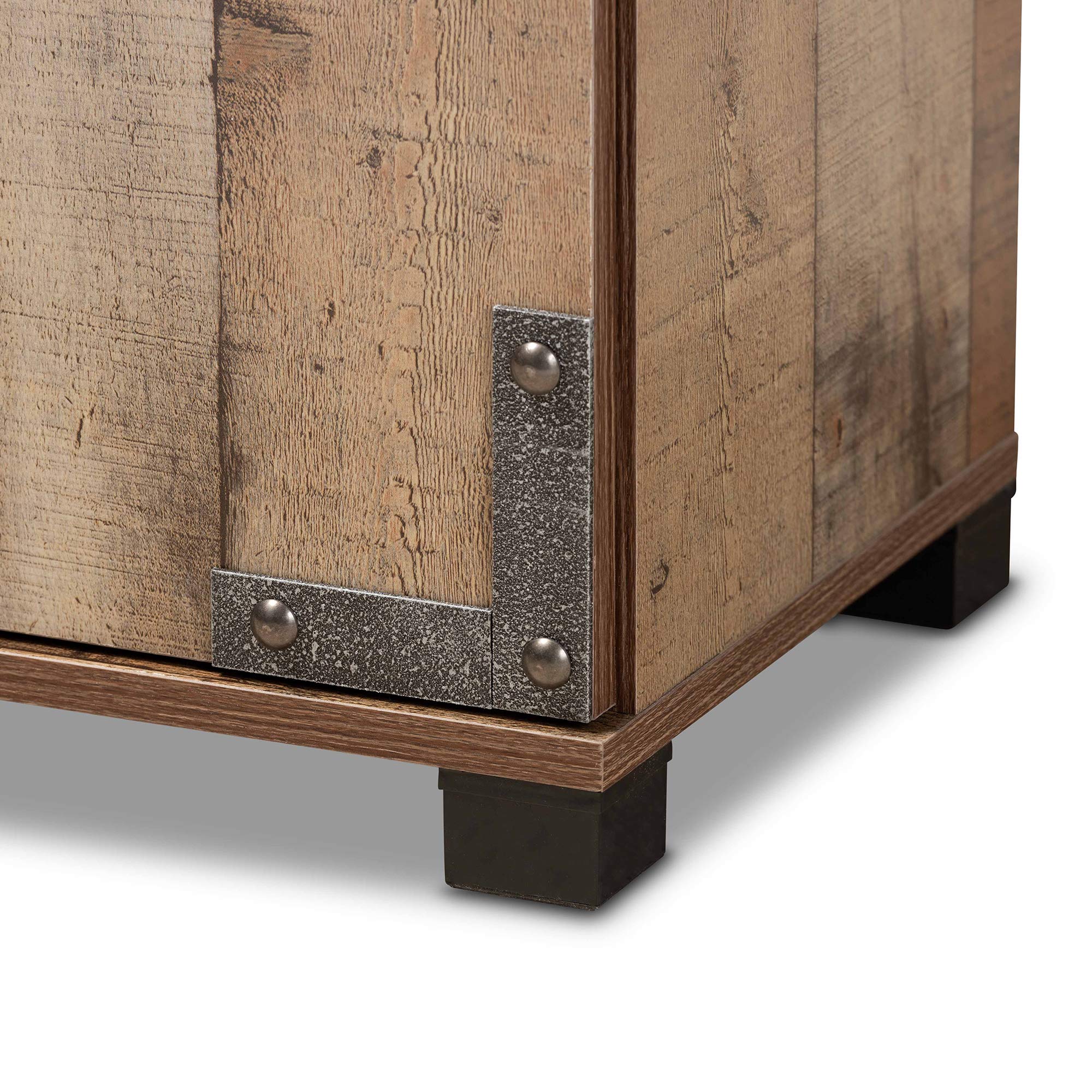 Baxton Studio Brown Shoe Cabinet - Modern Shoe Storage Organizer for Entryway, Closet & Bedroom - Perfect for Organizing Shoes, Boots & Sneakers