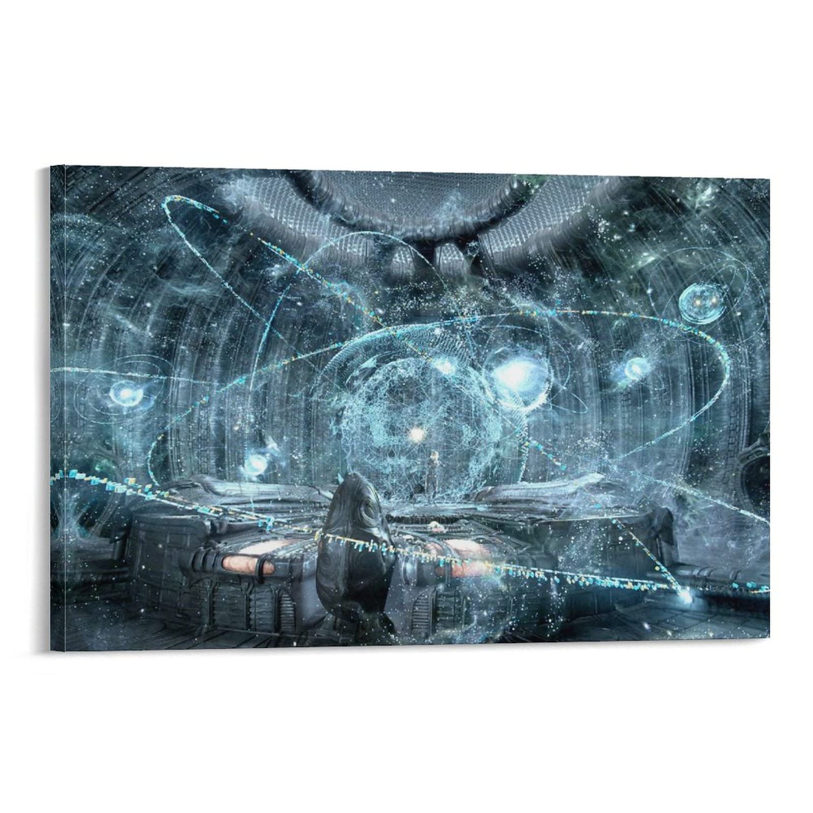 HOUNCPL HR Giger Art Canvas Print - Stretched Wall Art Decor Poster for Living Room, Bedroom & Office | Alien-Inspired Fantasy Painting for Home & Office Decor