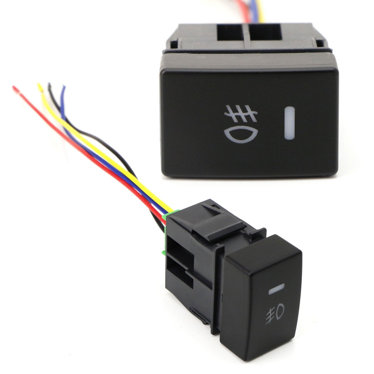 12V 4 Pole Push Button Switch with LED Indicator - Waterproof Factory Style Switch for Automotive, Marine, and Industrial Control Panels