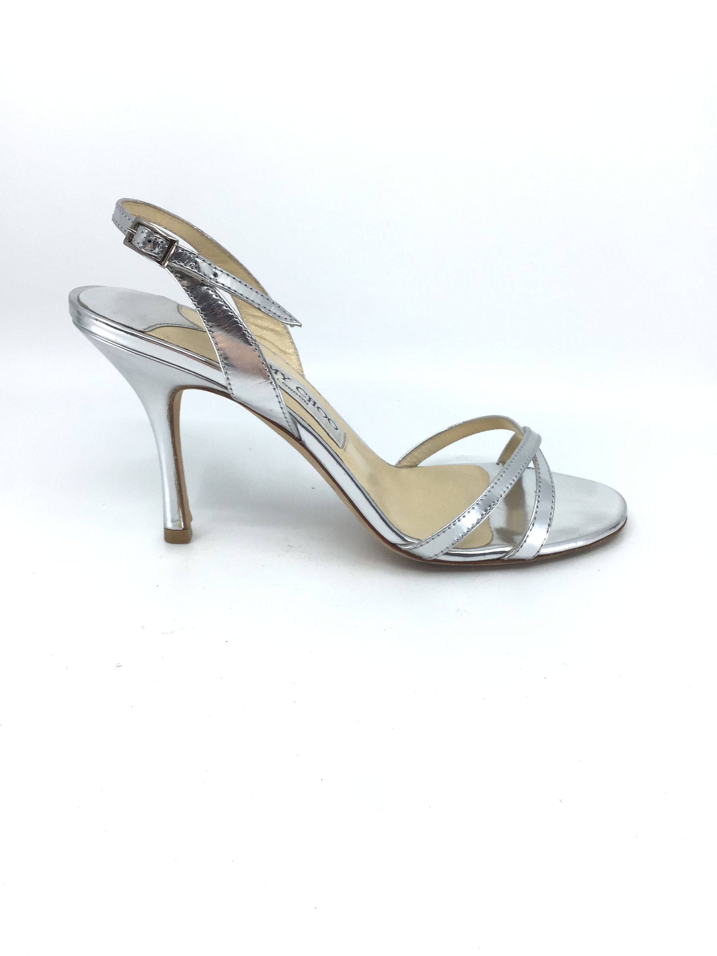 Manolo Blahnik Women's Silver Slingback Heels - Elegant Pointed Toe Pumps for Weddings, Parties & Special Occasions