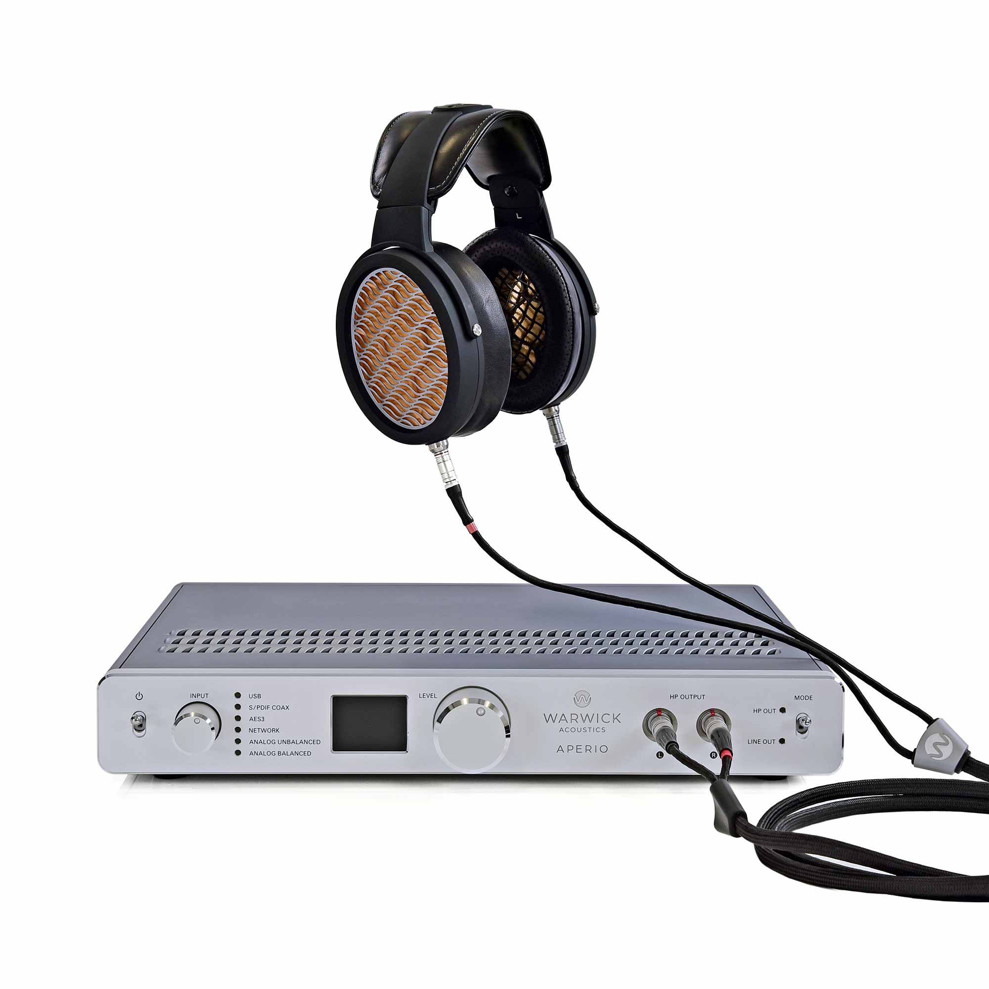 Warwick Acoustics APERIO Premium Electrostatic Headphone System - High-Fidelity Audiophile Earspeakers for Home Listening & Studio Monitoring