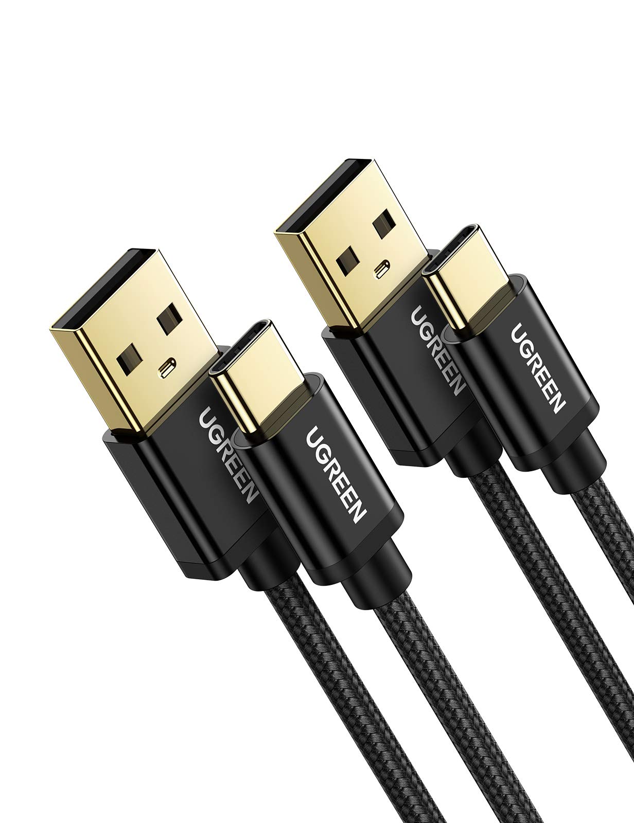 UGREEN USB to USB C Cable 2Pack - 3A Fast Charging Braided Cord (6ft) for iPhone 16/15 Pro Max, Galaxy S24/S23/Note, Pixel 9/8/7, PS5 Controller - Durable Type C Charging Cable for Home, Office & Travel