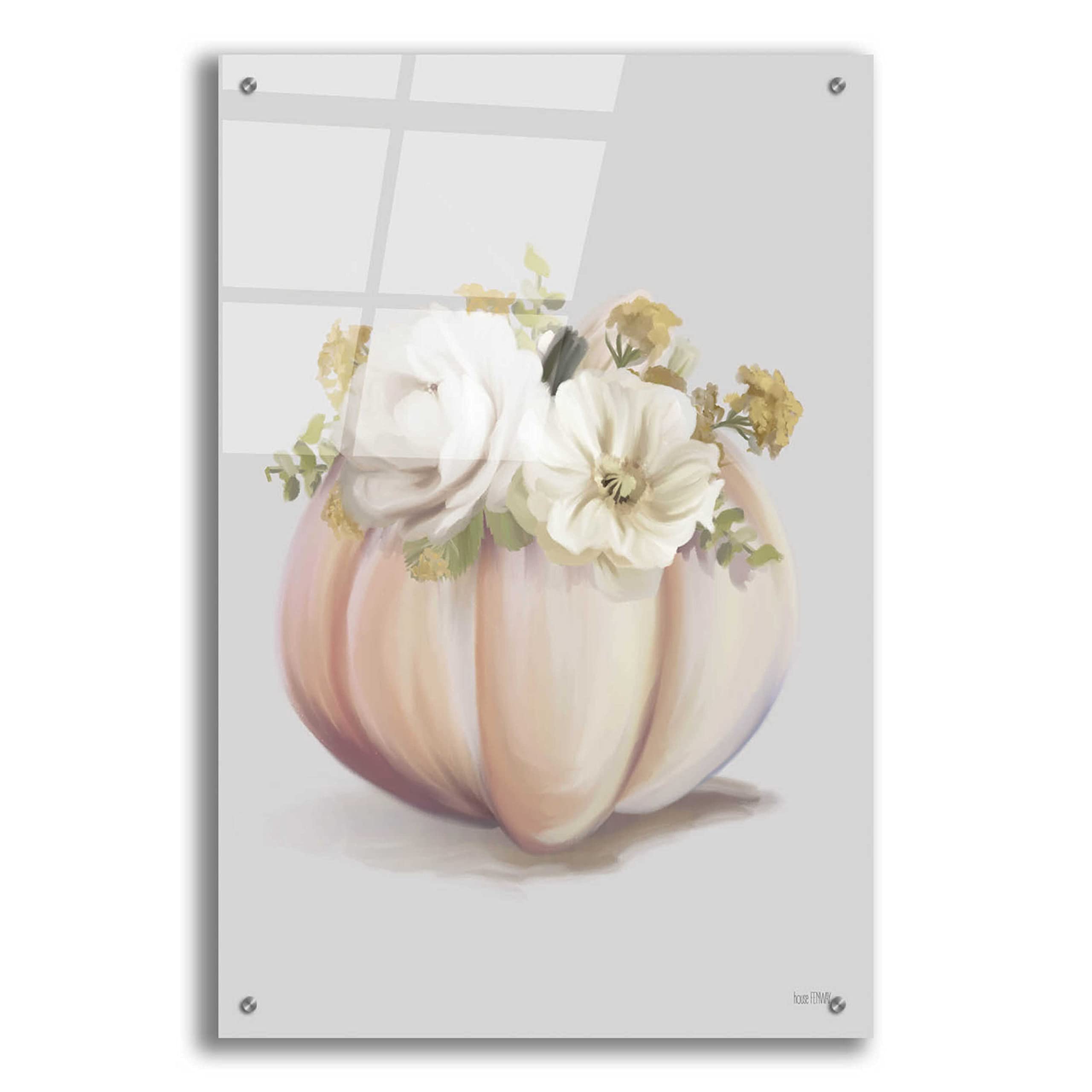 Epic Art 'Blush Pumpkin' by House Fenway - 24x36 Inch Acrylic Glass Wall Decor - Modern Abstract Painting for Living Room, Bedroom & Office