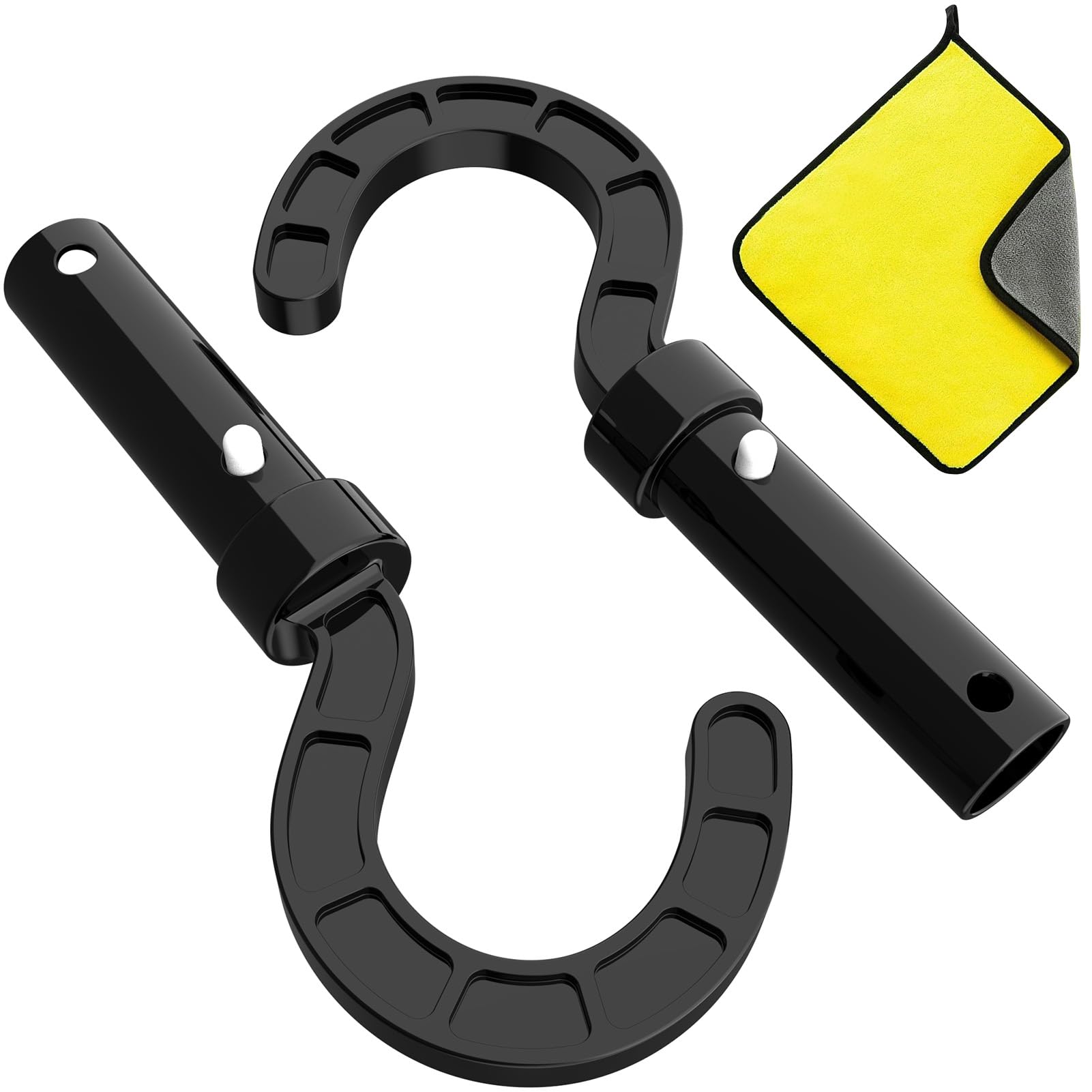 2 Pack Multi-Purpose Pool Cleaning Hooks - Compatible with Telescopic Poles & All Pool Vacuums - Above Ground & Underwater Pool Maintenance Tools for Skimming, Vacuuming & Cleaning