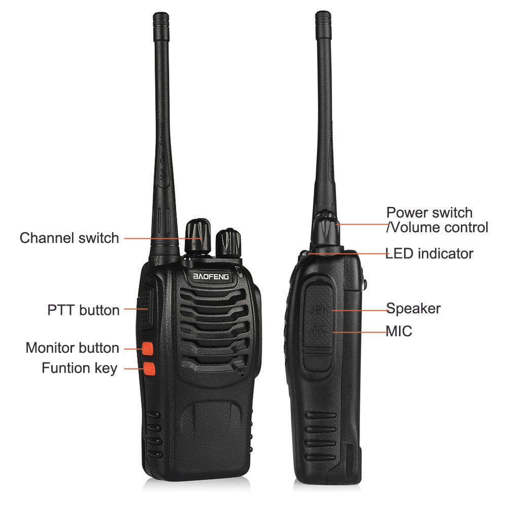 Baofeng BF 888S 5-Pack UHF Two-Way Radios - 5W High Power, 16 Channels, CTCSS/DCS, Emergency Alarm & Flashlight - Ideal for Outdoor Adventures, Construction Sites, and Emergency Communication