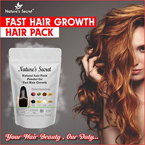 Nature's Secret DIY Natural Hair Growth Powder - Fast Hair Growth Treatment, Green, 250g | Organic Herbal Remedy for Thicker, Longer Hair at Home