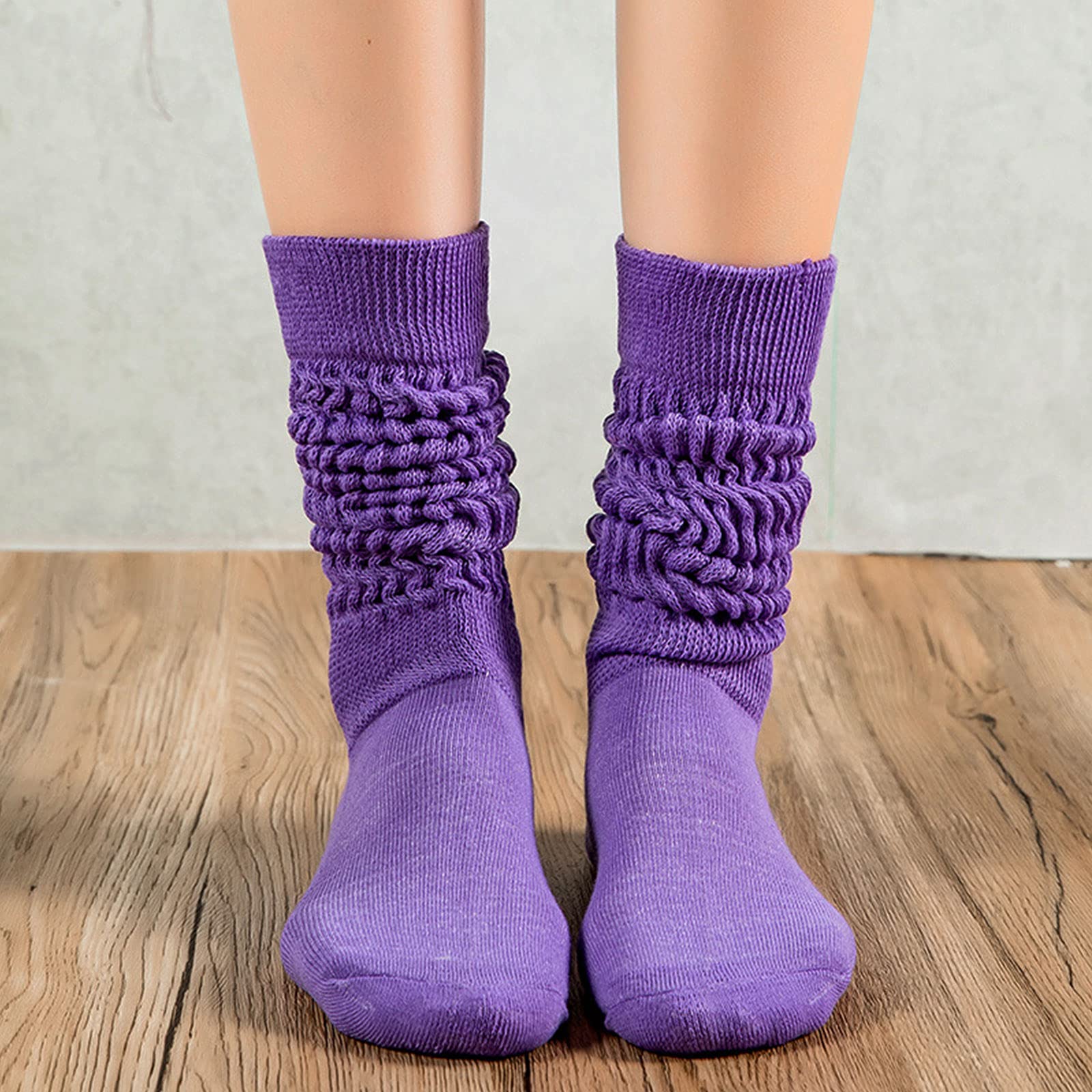 Ultrafun Women's Soft Extra Long Slouch Socks - Cozy Knit Scrunch Knee High Boot Socks (Size 9-11) - Perfect for Winter, Boots & Casual Outfits