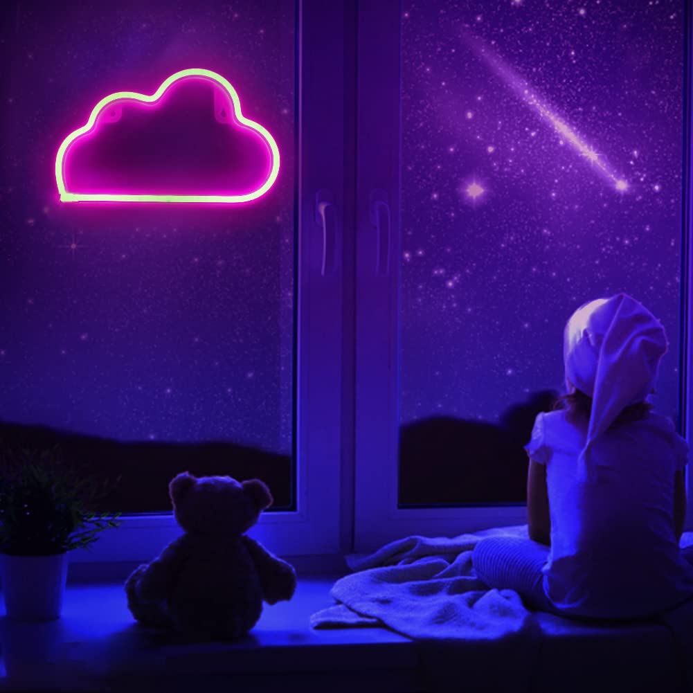 Custom Cloud LED Neon Sign - Wall Decor for Bedroom, Kids Room, Living Room & Bar | Party, Christmas, Wedding Decoration | Durable Acrylic Light Up Sign for Home & Event Decor