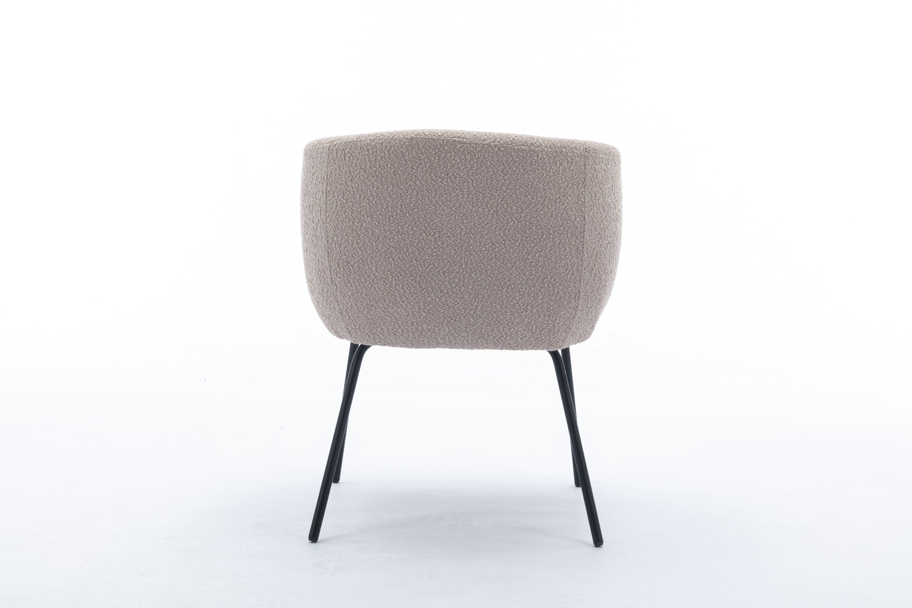 039 Set of 1 Boucle Fabric Dining Chair With Black Metal Legs - Modern Upholstered Accent Chair for Dining Room, Kitchen, Office or Living Room