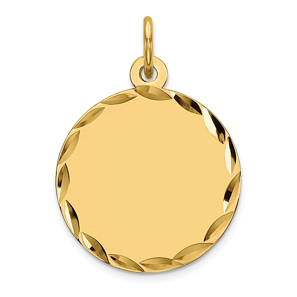 ICE CARATS 925 Sterling Silver Gold Plated Engravable Round Disc Charm Necklace - Personalized Jewelry for Women, Perfect Gift for Her - Ideal for Anniversaries, Birthdays & Special Occasions