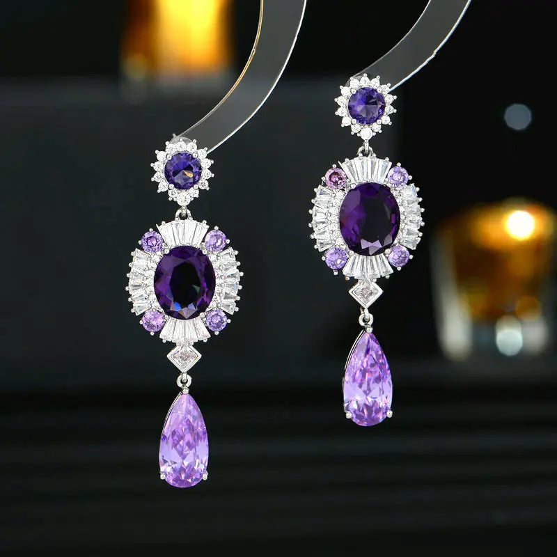 Elegant Cubic Zirconia Waterdrop Earrings for Women - Wedding, Banquet & Bridal Jewelry Set - Perfect for Brides, Prom, and Formal Occasions