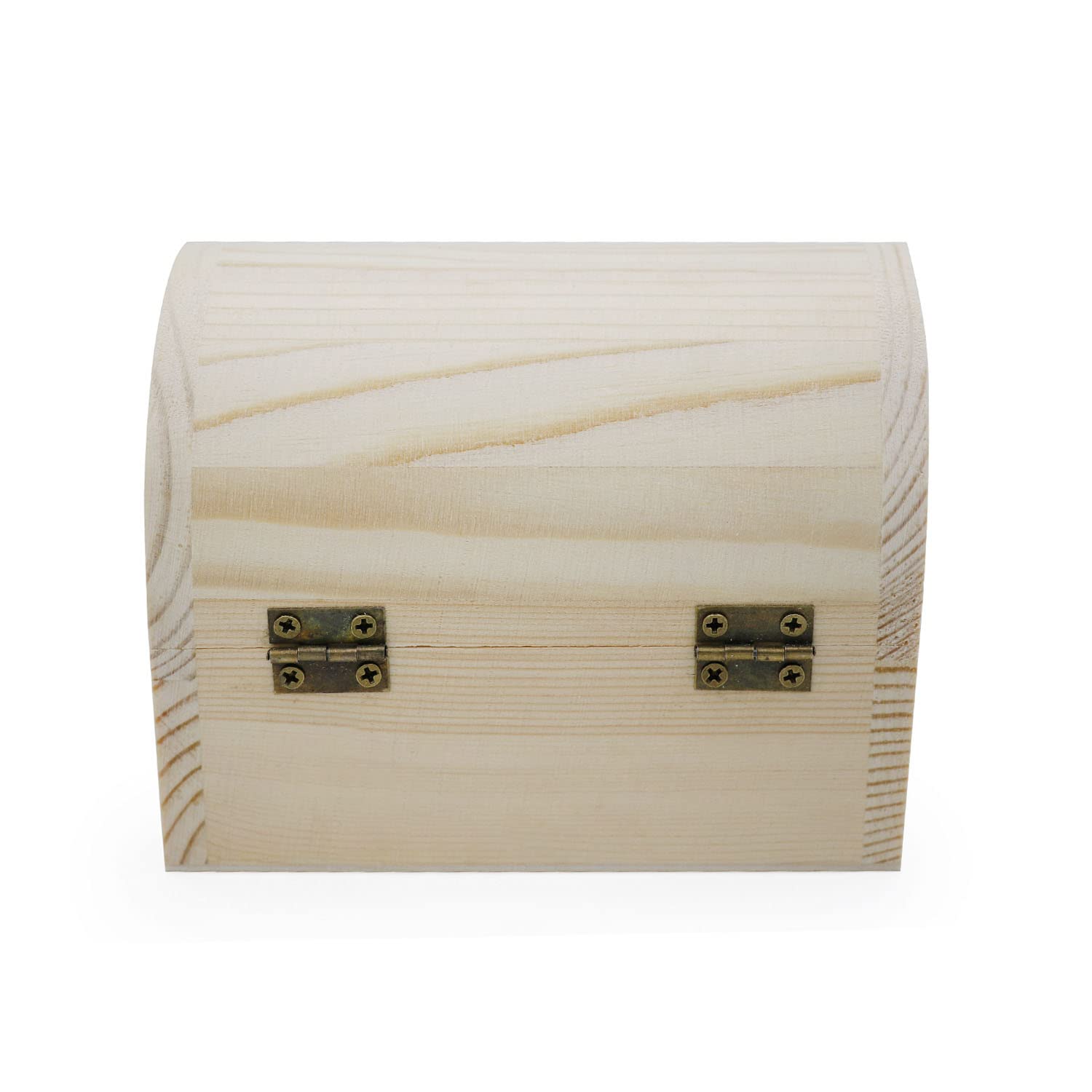 Hsiwto Unfinished Wooden Jewelry Box - DIY Craft Storage Box, Unpainted Wood Treasure Chest for Jewelry Organizer, Kids Toy Box - Perfect for Home Decor, Gift Wrapping & Craft Projects