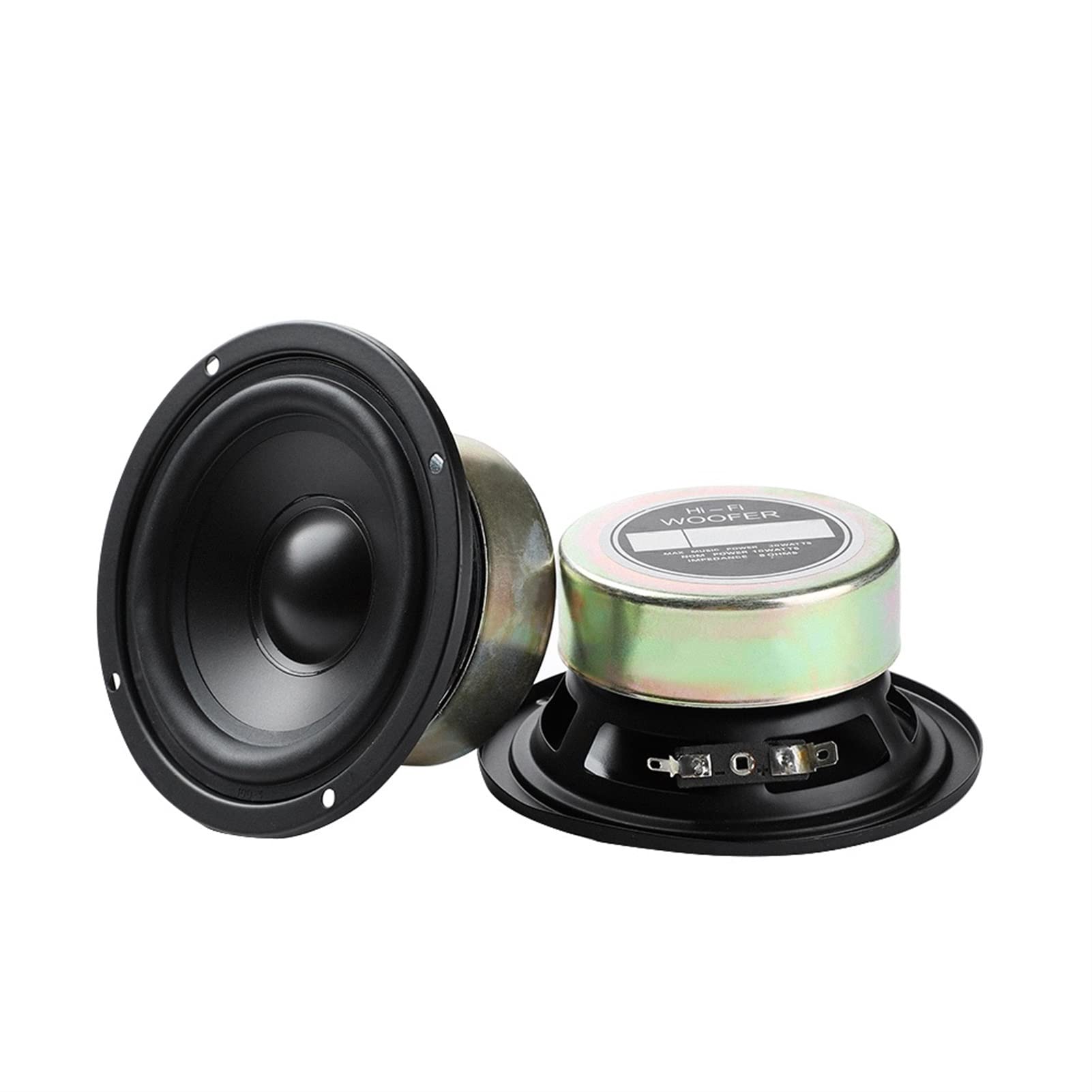 2Pcs 4 Inch Mid-Woofer Speakers 8 Ohm 30W High Power Long-Stroke - DIY Home Theater, HiFi Music, Bookshelf Speakers for Enhanced Audio Experience | Perfect for Home Audio, Car Audio & Studio Monitors