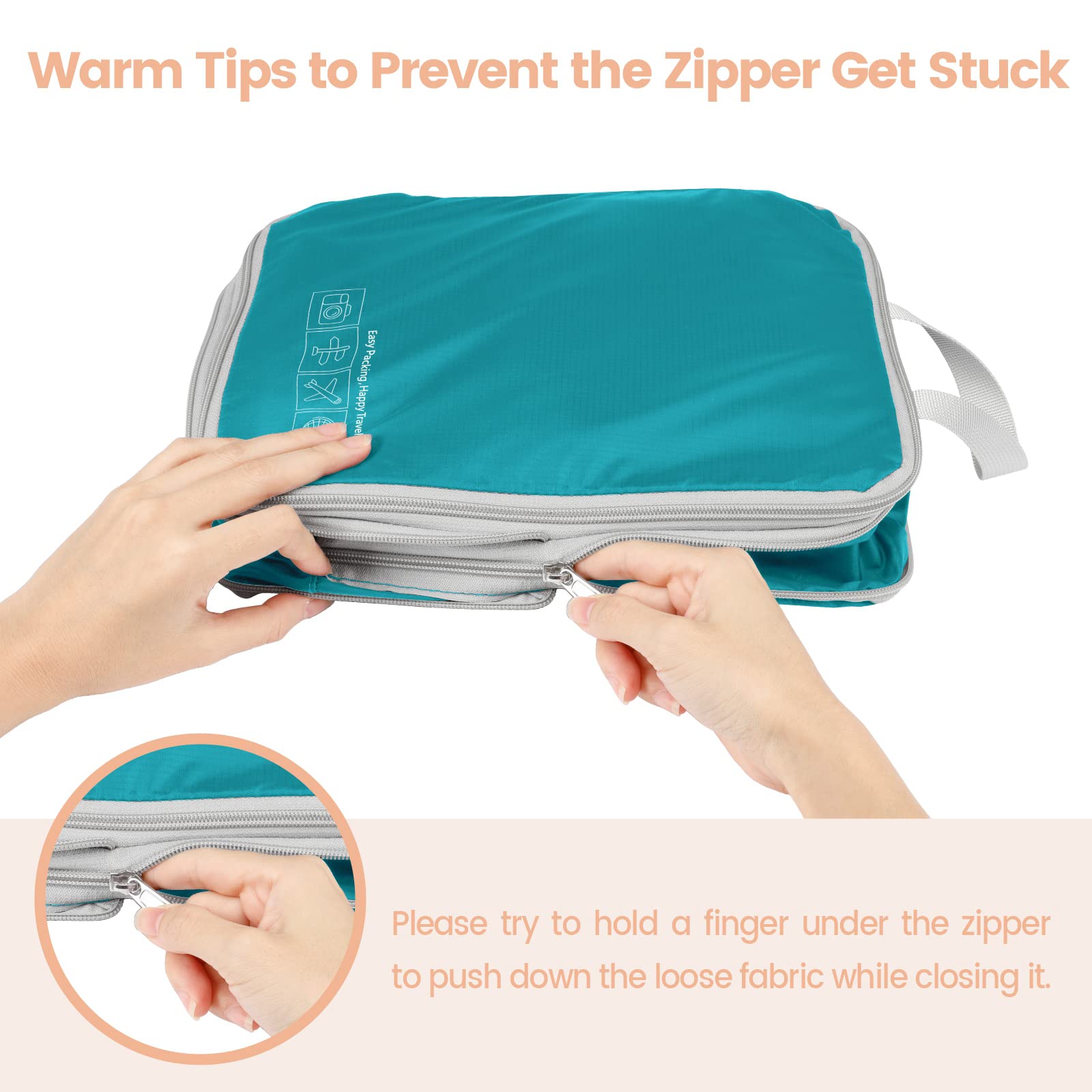 Cambond Compression Packing Cubes for Travel - 4-Piece Set of Luggage Organizers for Women, Space-Saving Travel Essentials for Carry-On Suitcases | Perfect for Business Trips, Vacations & Weekend Getaways