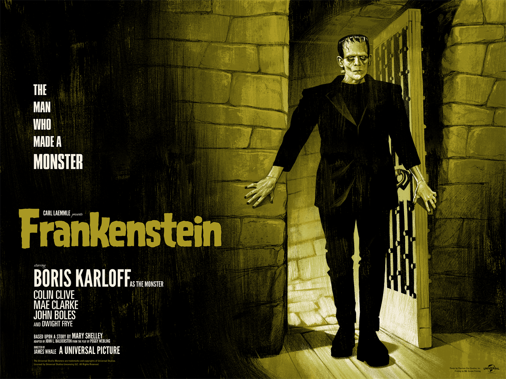 Frankenstein 2 Movie Poster - Classic Horror Film Wall Art Decor for Home Theater, Office & Halloween Party Decorations