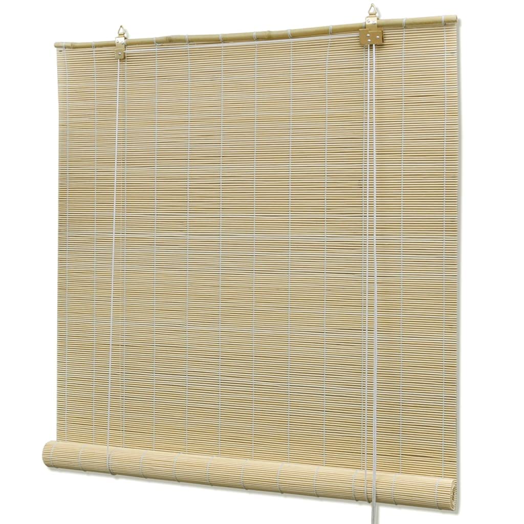 Bamboo Roll Up Window Blinds - Light Filtering Roller Shades for Privacy & Sun Protection - 39.4