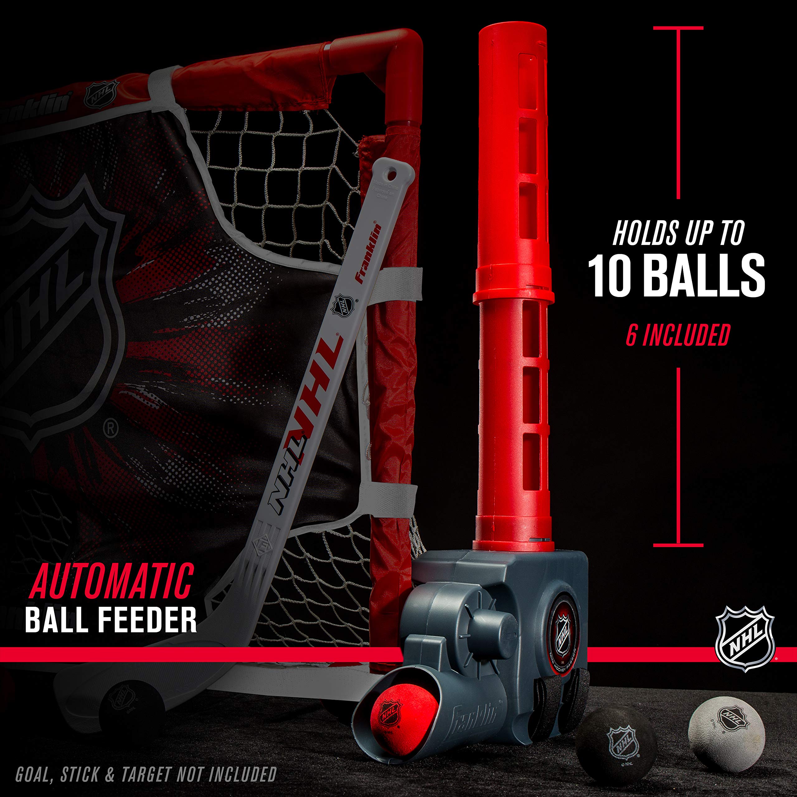 Franklin Sports NHL Automatic Mini Hockey Ball Passer - Knee Hockey Training Equipment with 6 Mini Balls - Official NHL Licensed - Perfect for Indoor Practice, Backyard Drills & Street Hockey Games