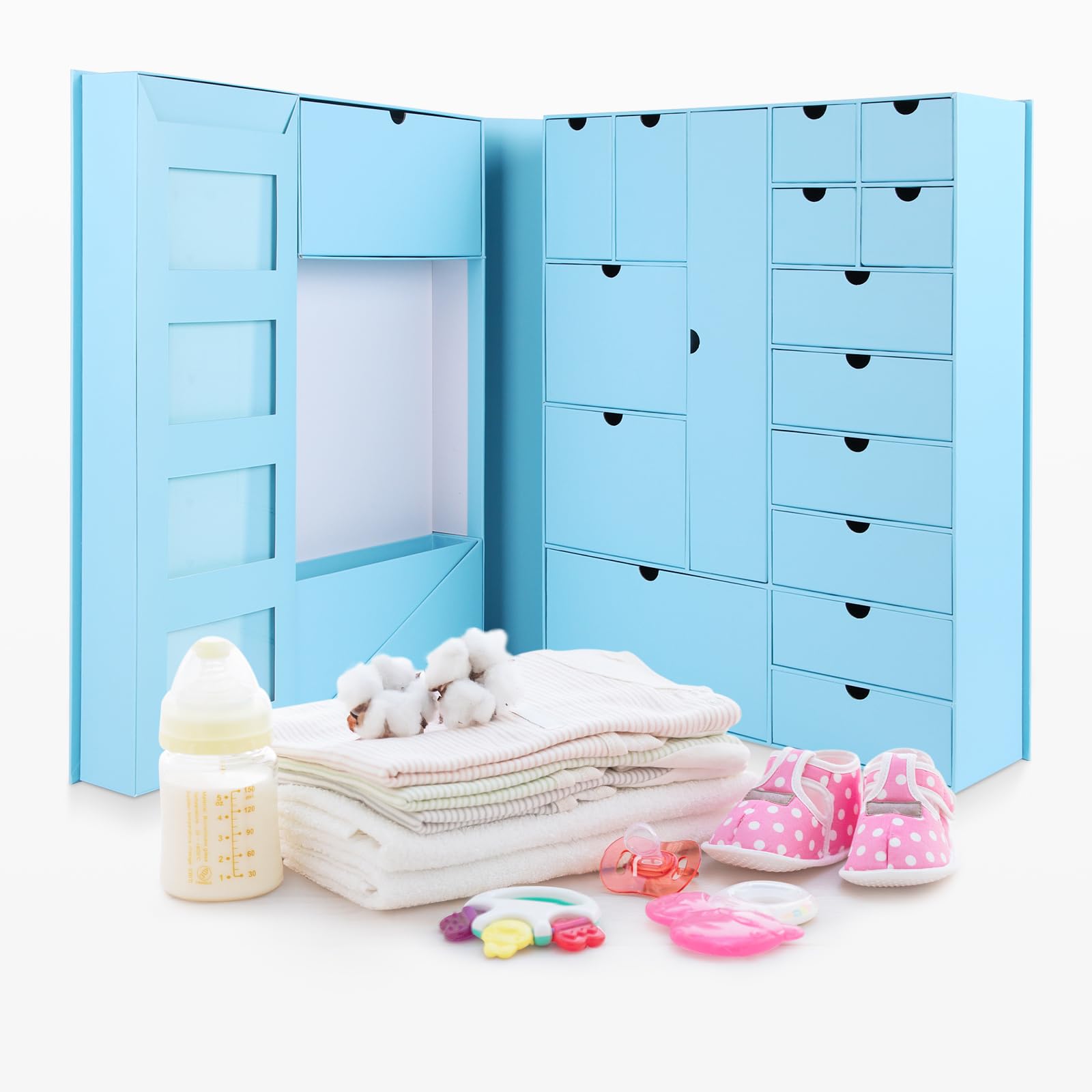 Baby Keepsake Memory Box for Boys & Girls - First Year Pregnancy Storage Organizer with Tin - Perfect for Preserving Newborn Milestones, Hospital Mementos & Family Heirlooms | Nursery Organization & Gift Idea