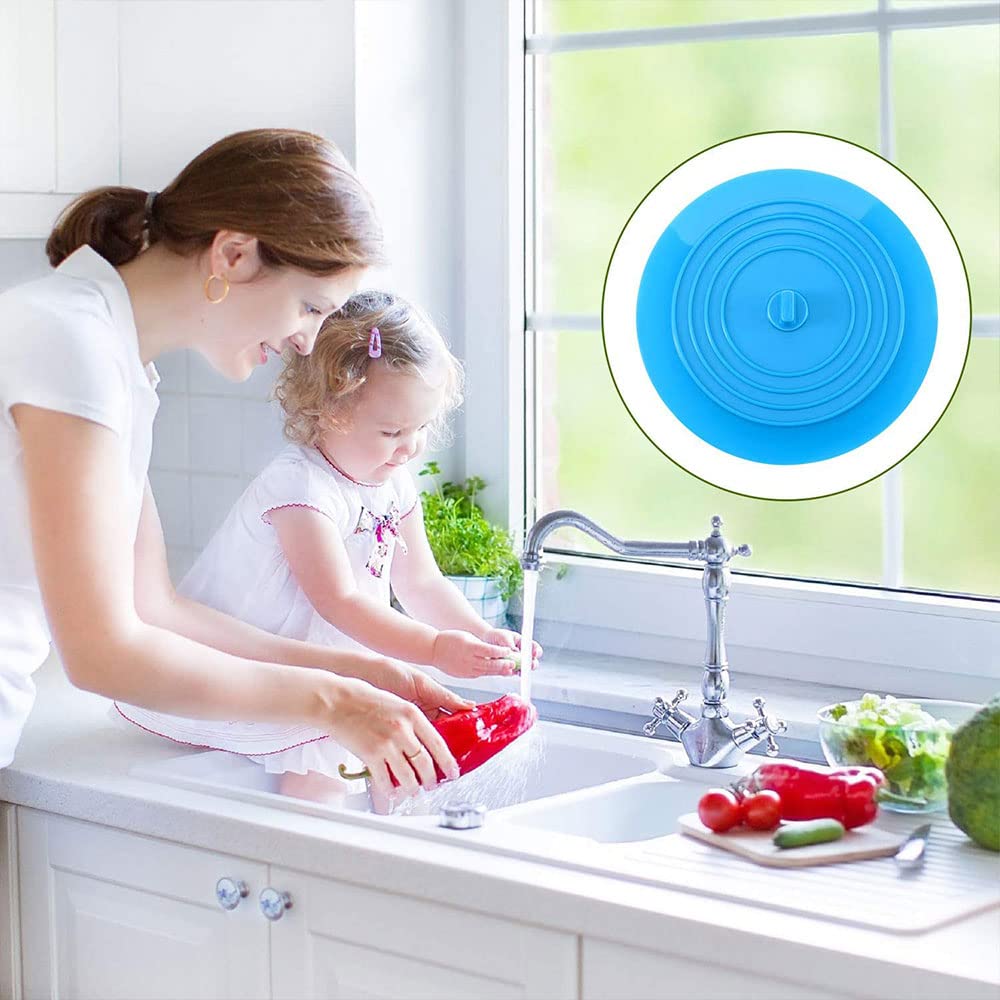 6 Inch Silicone Kitchen Sink Stopper - Large Drain Plug with Flat Suction Cover for Hair Clog Prevention - Perfect for Kitchen, Bathroom & Laundry Sink Accessories (Durable, Non-Slip Design for Daily Use)
