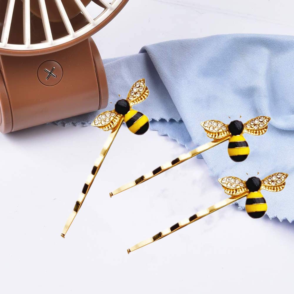 6 Pcs Cute Bee Hair Clips - Decorative Metal Hair Pins for Women & Girls, Curved Hair Grips for Short & Long Hairstyles - Perfect for Daily Wear, Parties & Weddings