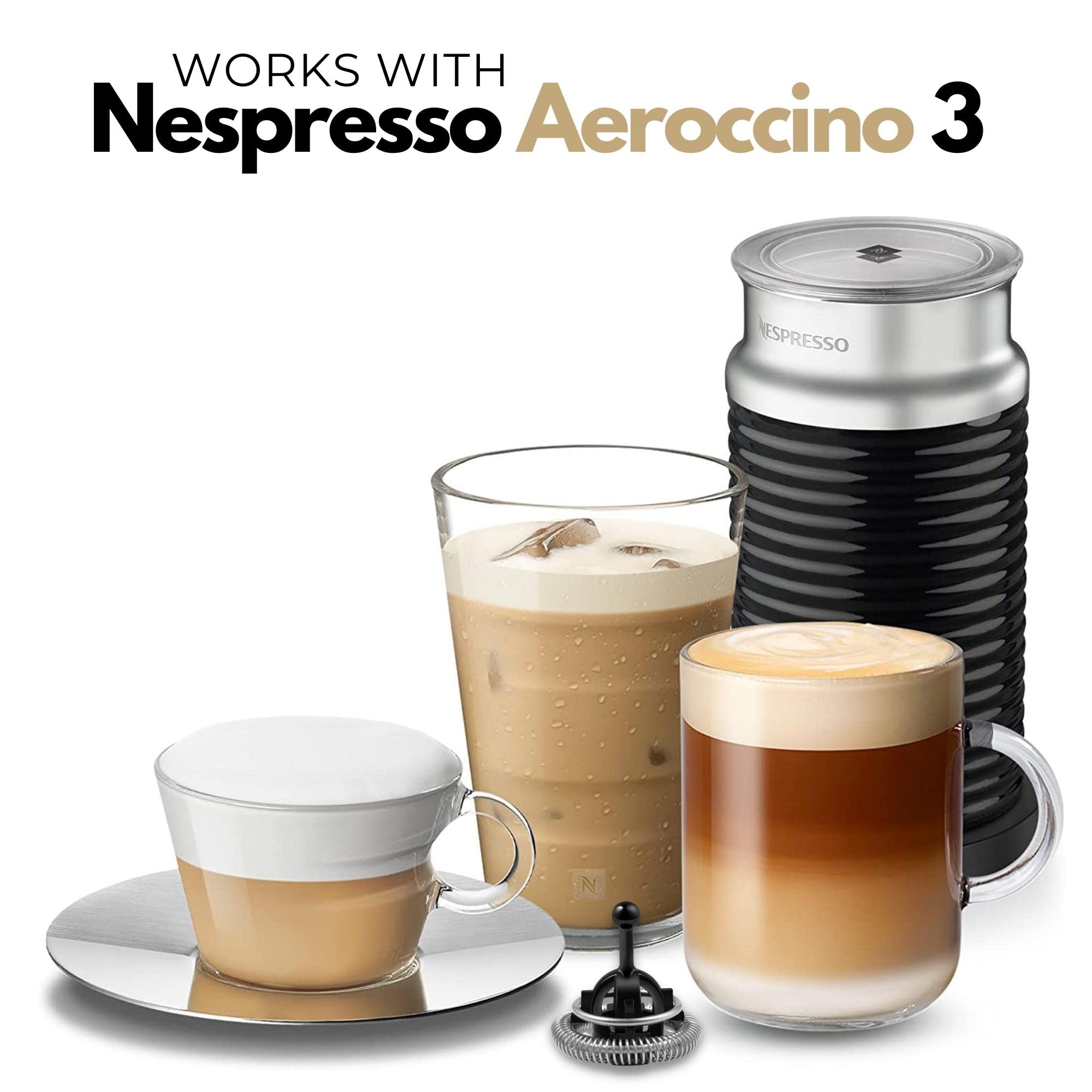 Original Replacement Whisk for Nespresso Aeroccino 3 Milk Frother - Stainless Steel Milk Frothing Attachment - Perfect for Lattes, Cappuccinos & Hot Chocolate at Home