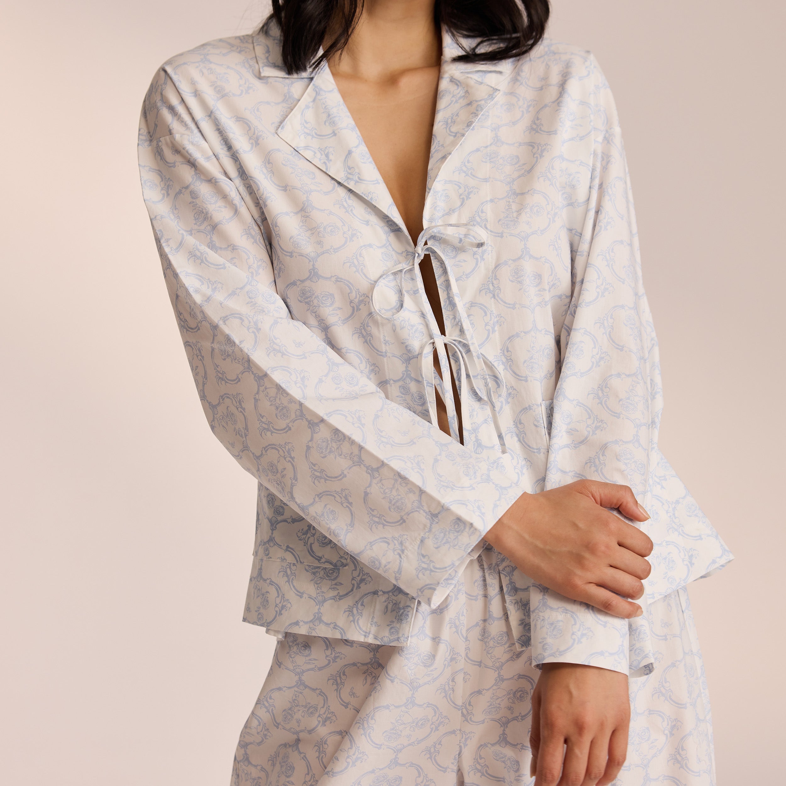 Soft Cotton Pyjama Shirt for Women & Men - Comfortable Blue Sleepwear for Nightwear & Lounge Wear at Home