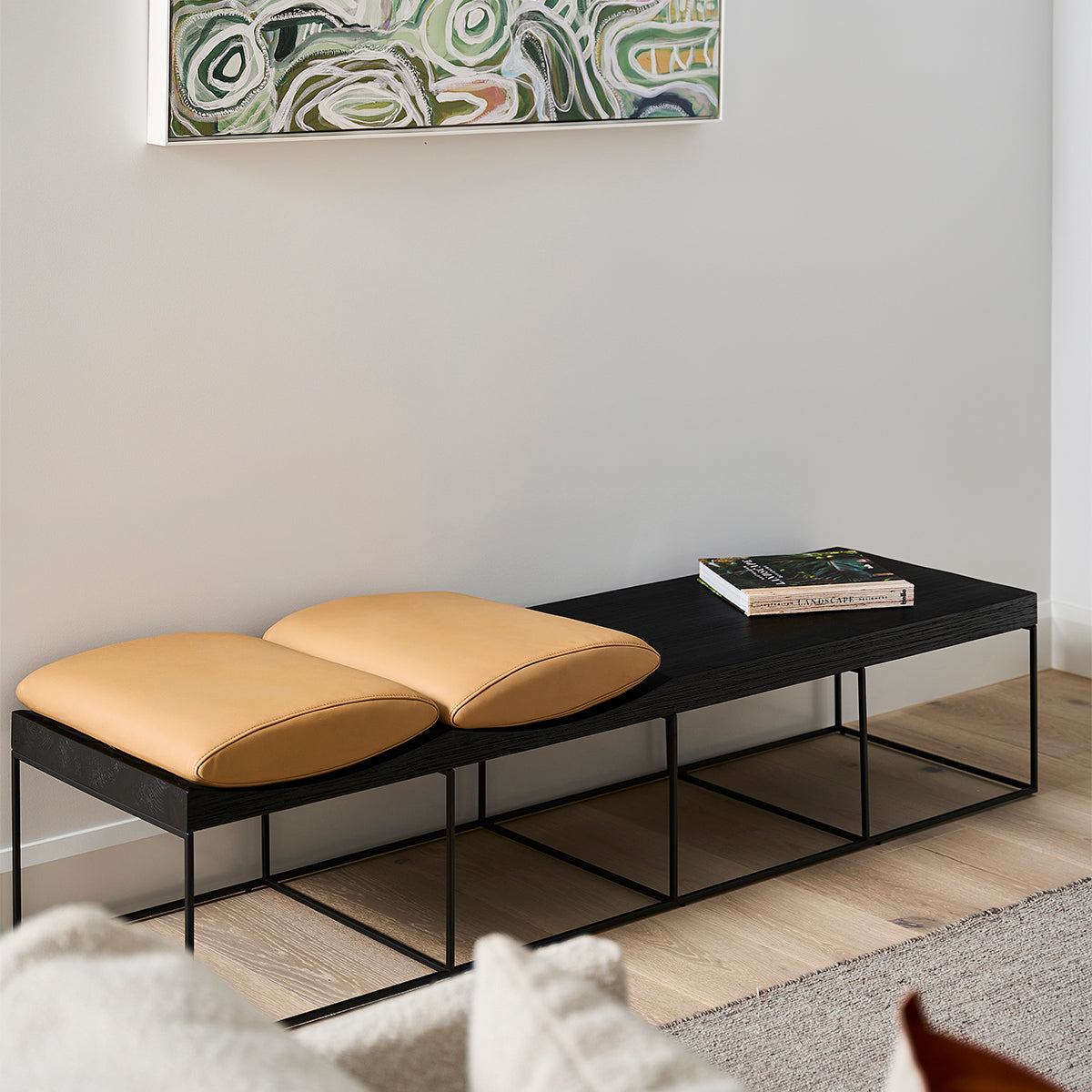 Harvey Leather Bench Seat - Durable & Stylish Entryway, Bedroom, or Living Room Furniture for Home Decor
