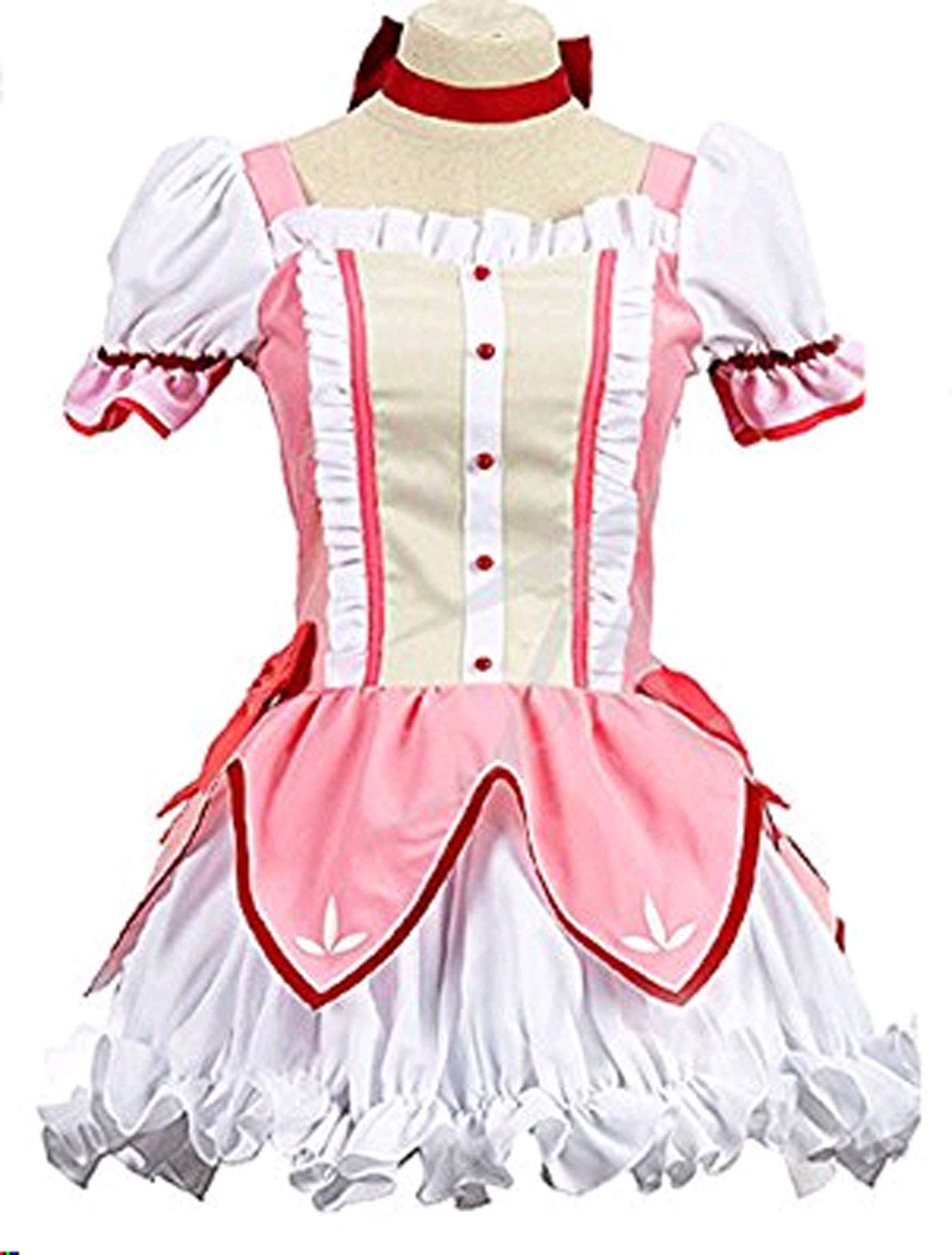 Magical Girl Kaname Madoka Pink School Uniform Cosplay Costume - Anime Puella Magi Madoka Magica Outfit for Halloween, Conventions & Cosplay Events