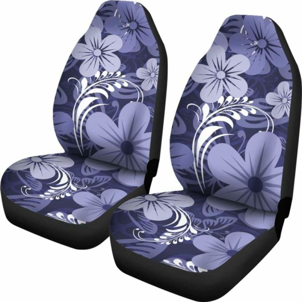 Blue & Purple Aloha Flowers Car Seat Covers - Premium Universal Fit for Cars, Trucks & SUVs - Protect Your Seats from Wear & Spills - Perfect for Beach Trips & Summer Road Travel