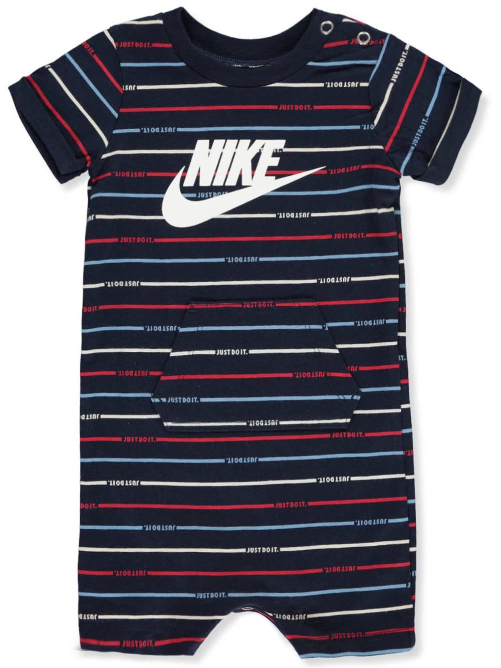 Nike Baby Boys' Romper Outfit - Navy & Multi-Color Cotton Jumpsuit for 0-3 Months | Soft & Comfortable Infant Clothes for Playtime, Daycare & Family Photos
